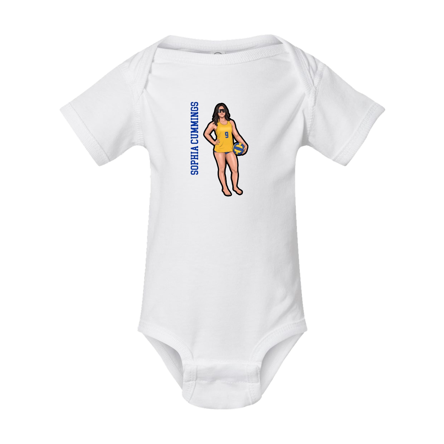 Baby Onesie — Name Vertical in White