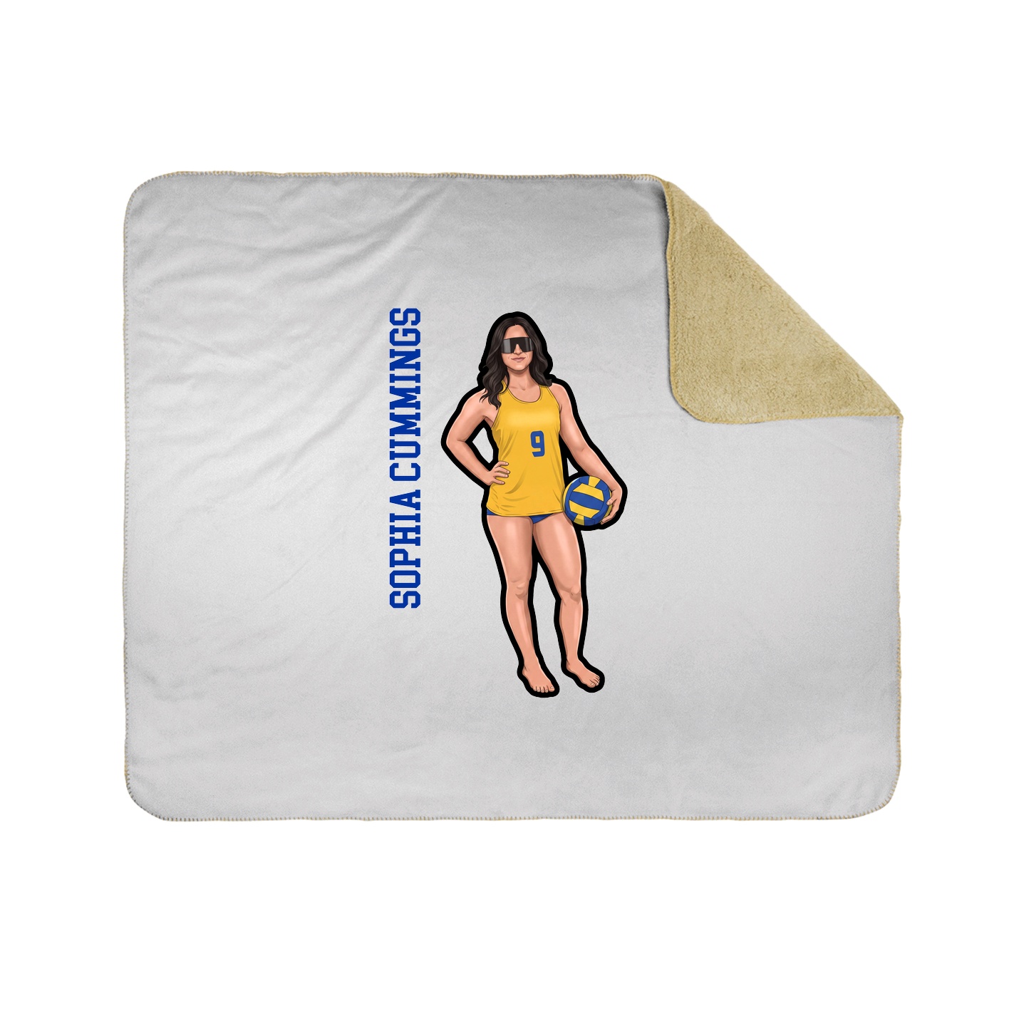 Throw Blanket — Name Vertical in White