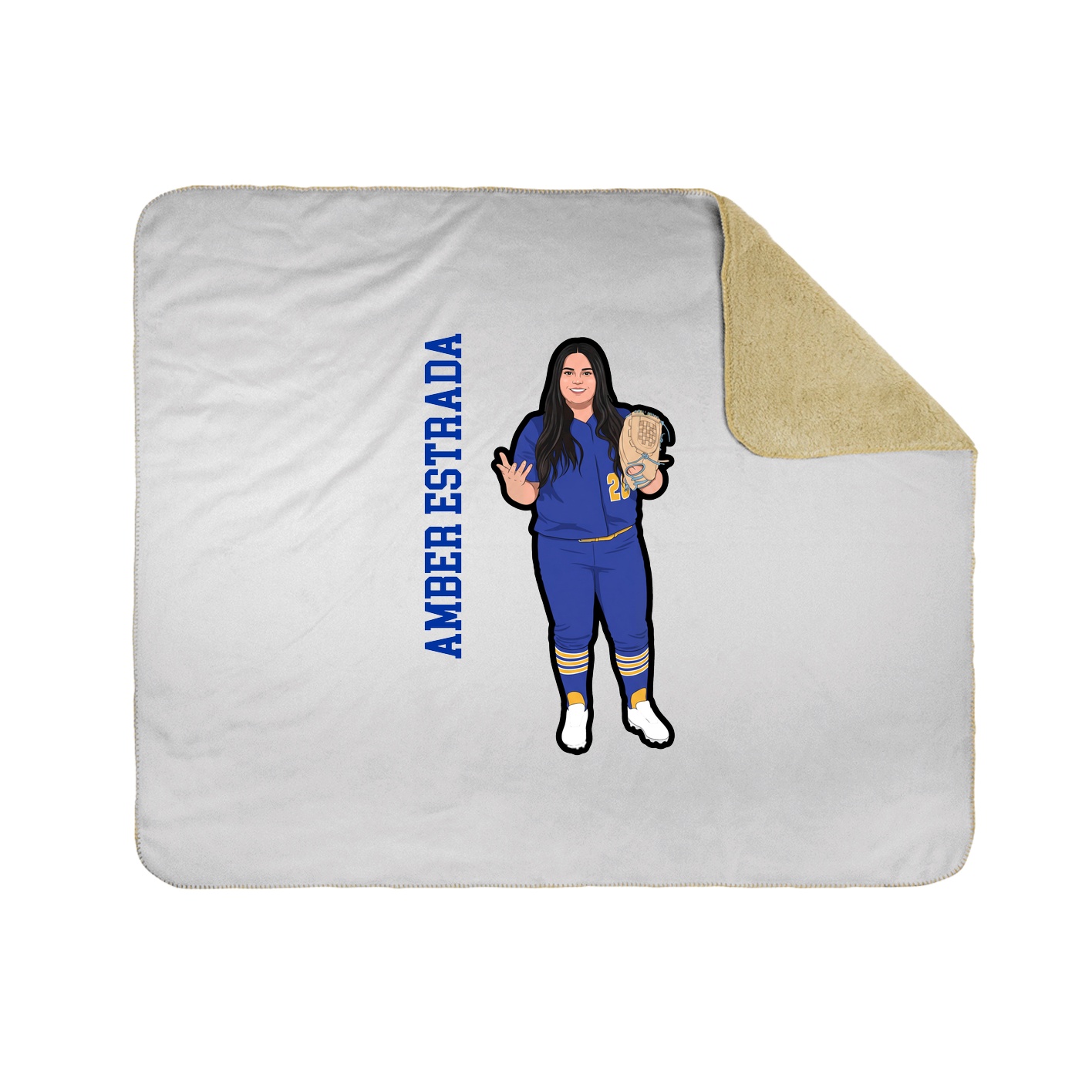 Throw Blanket — Name Vertical in White