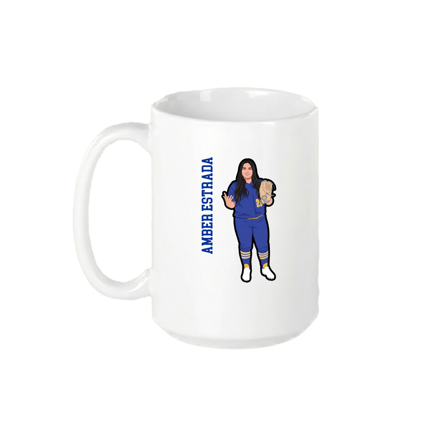 15oz Coffee Mug — Name Vertical in White