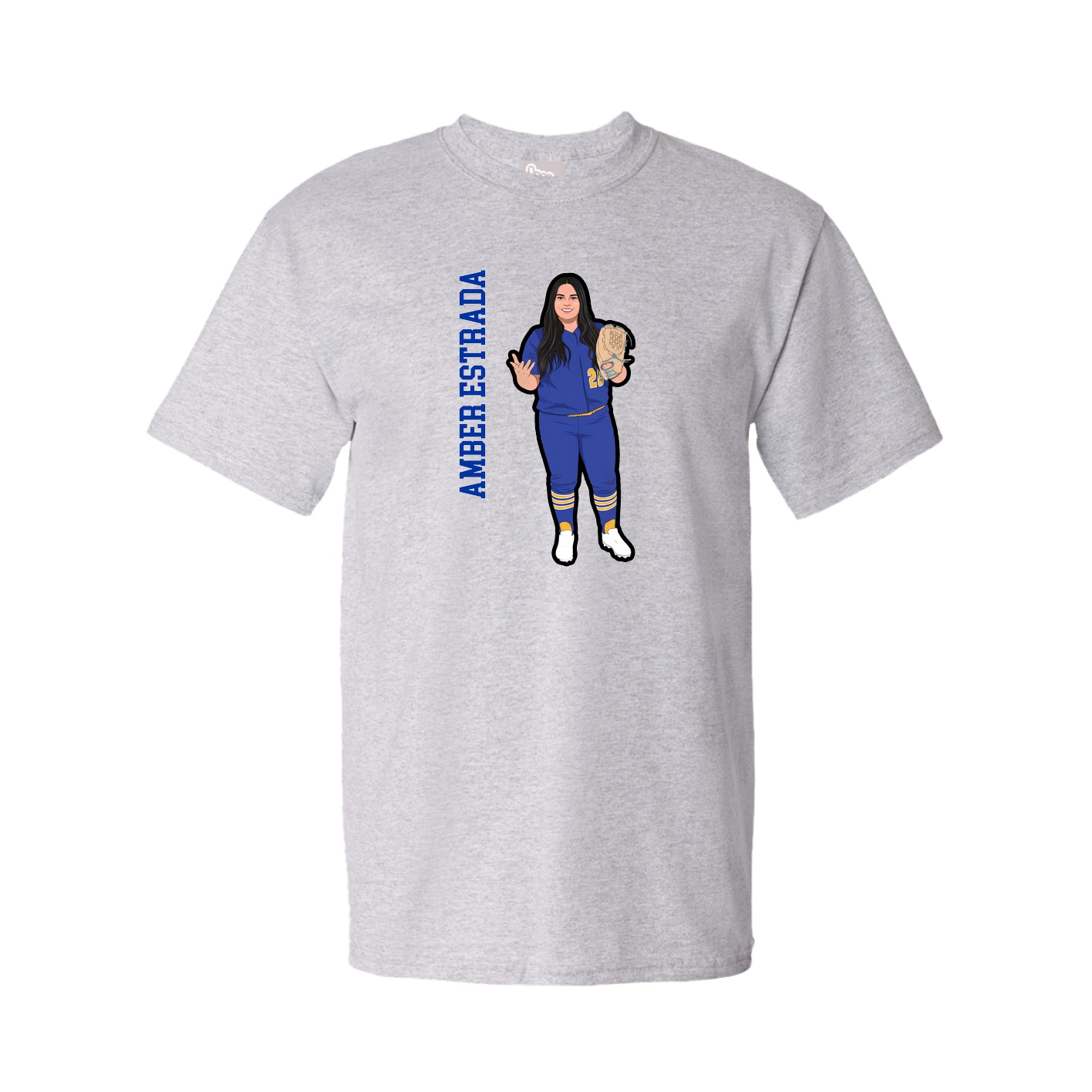 Tee — Name Vertical in Grey