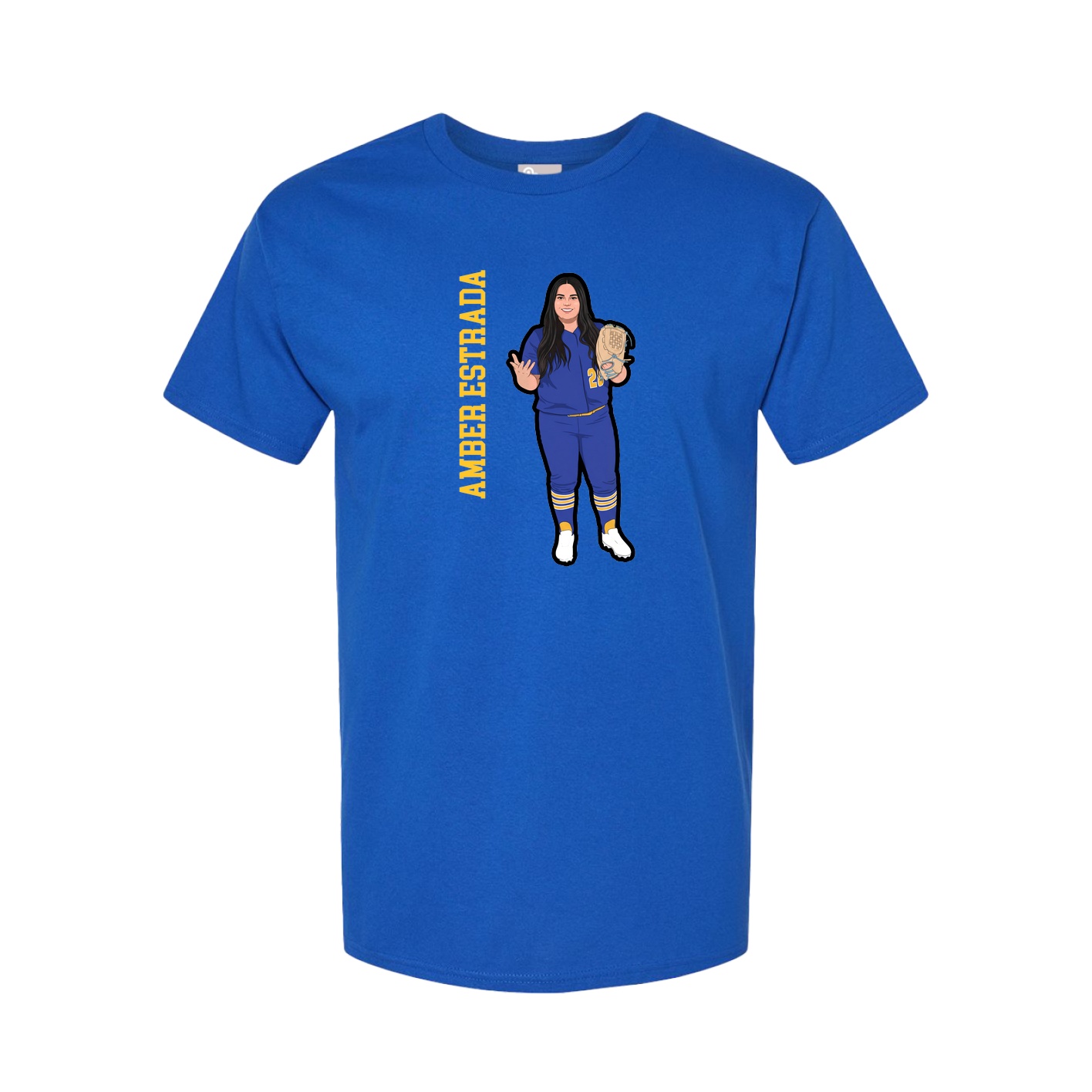 Youth Tee — Name Vertical in Royal