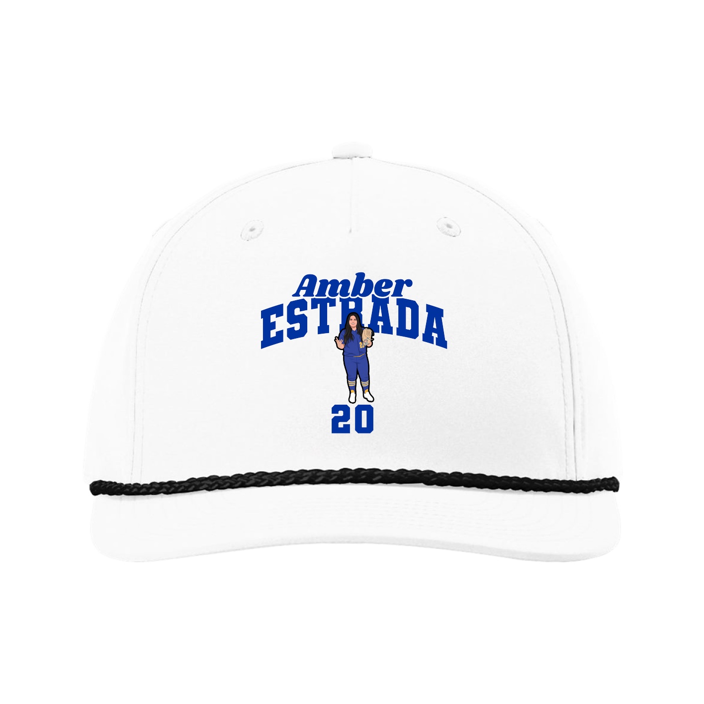 Five-Panel Classic Rope Cap — Signature Arch in White