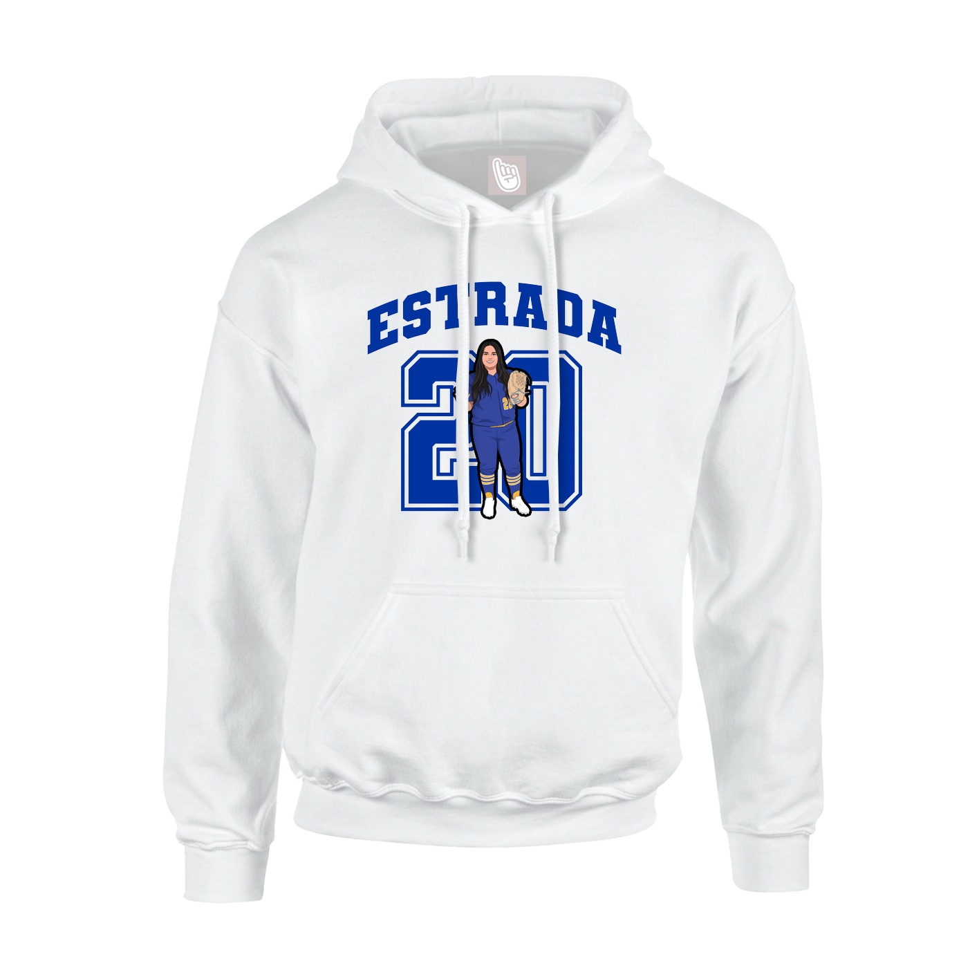 Hoodie — Number in White