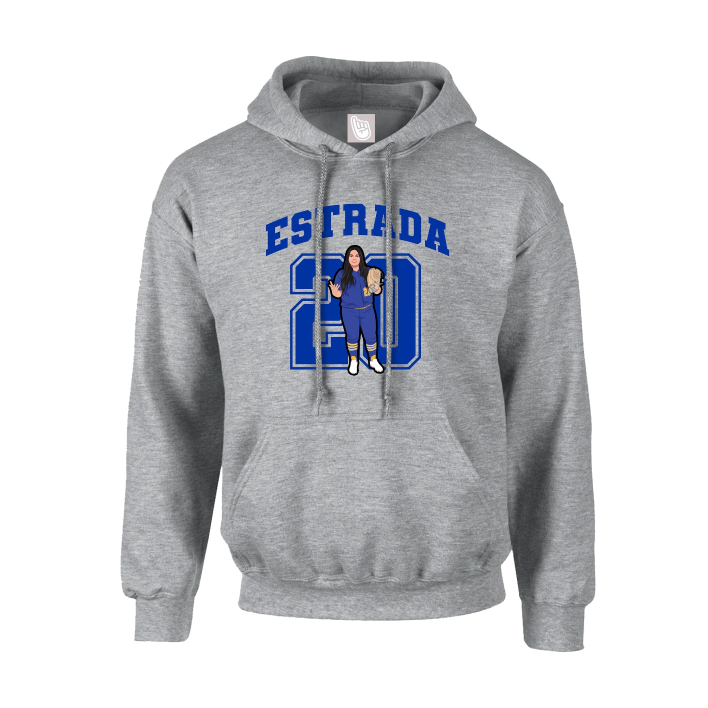 Youth Hoodie — Number in Grey