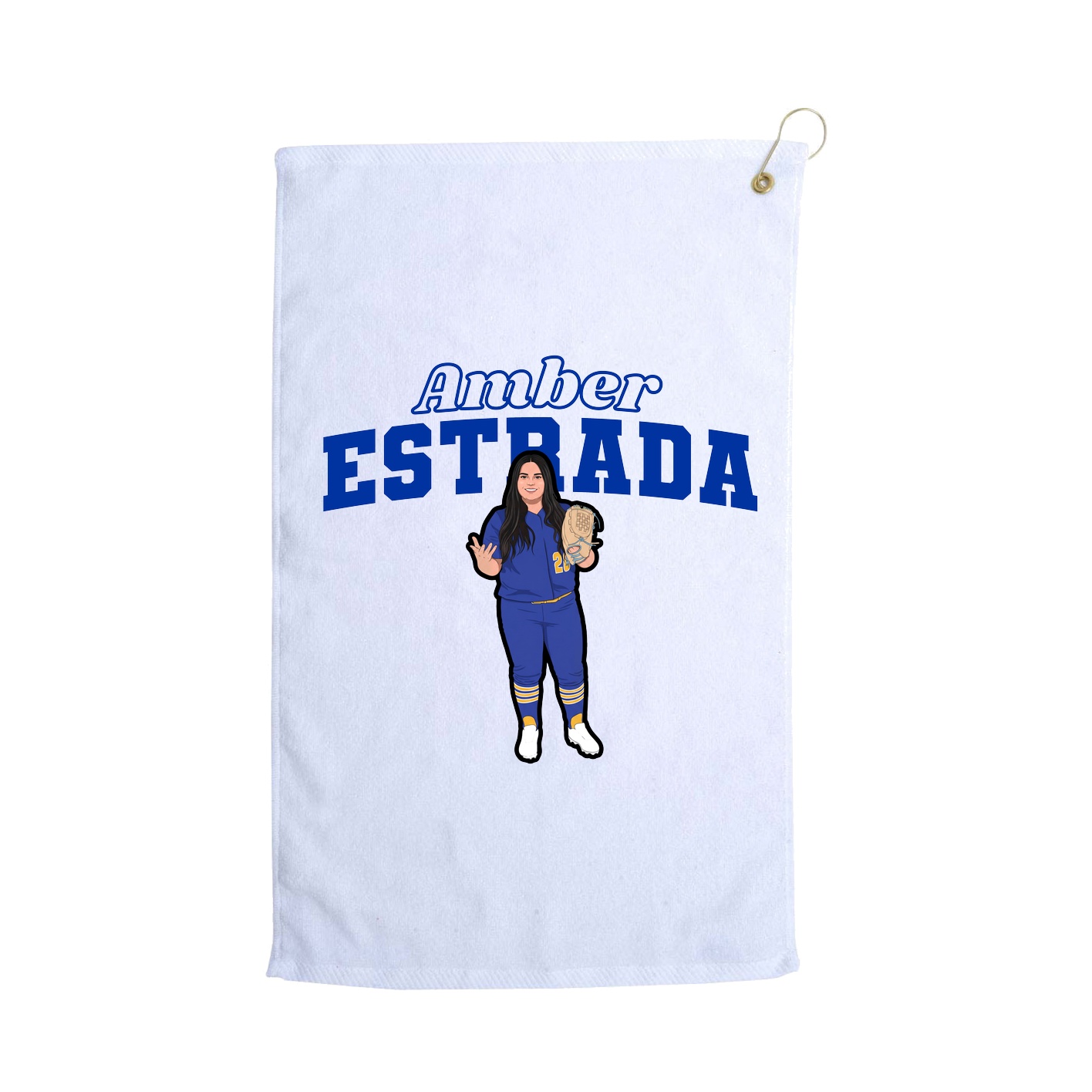 Golf Towel — Name Arch in White
