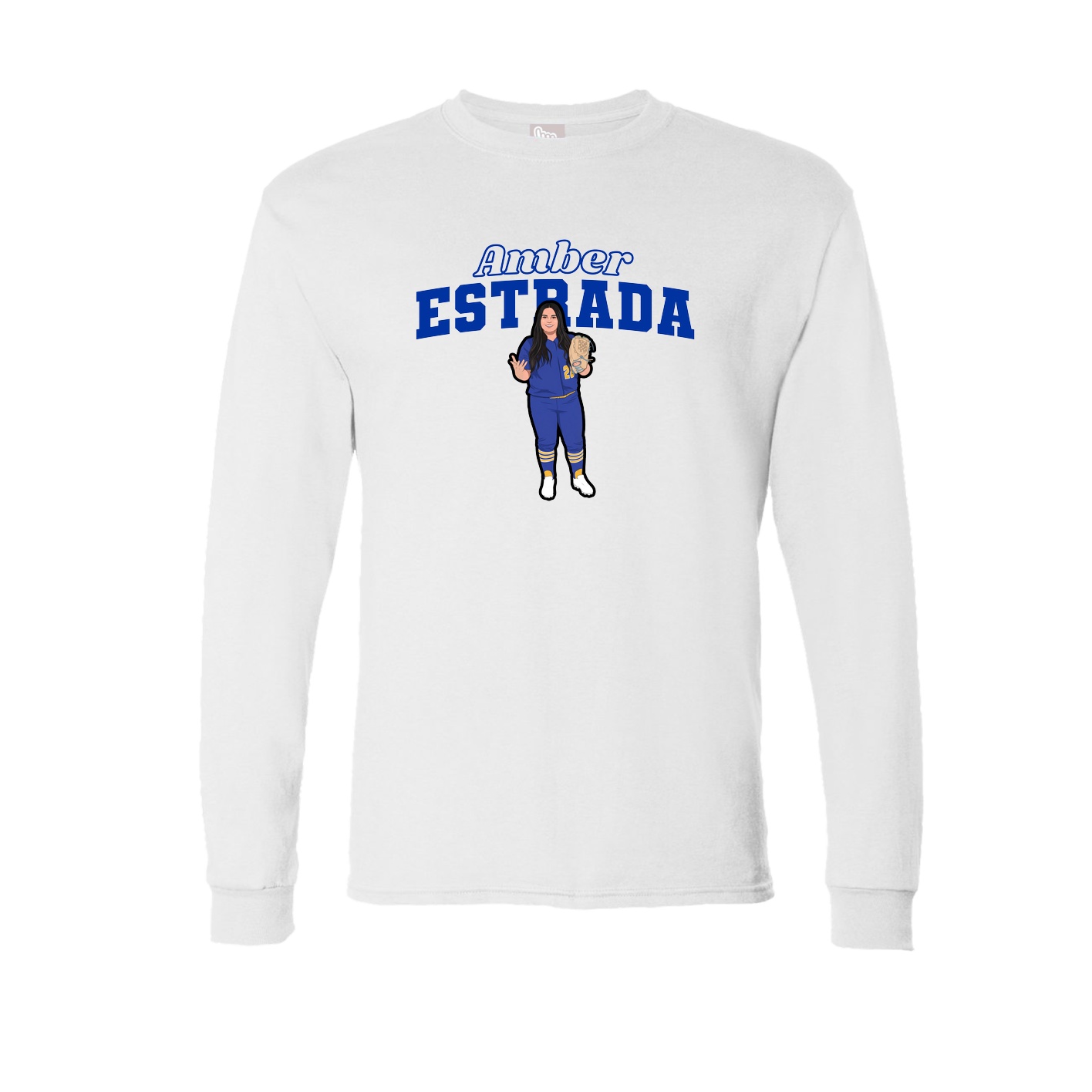 Long Sleeve Tee — Name Arch in White