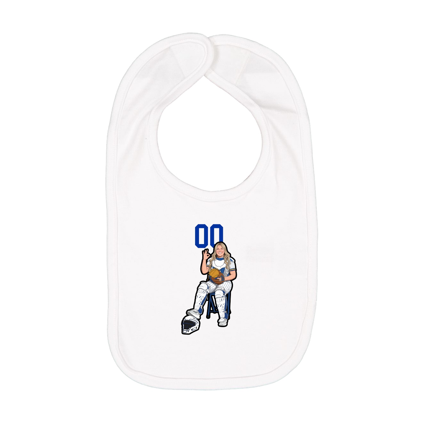Infant Bib — Number Top in White