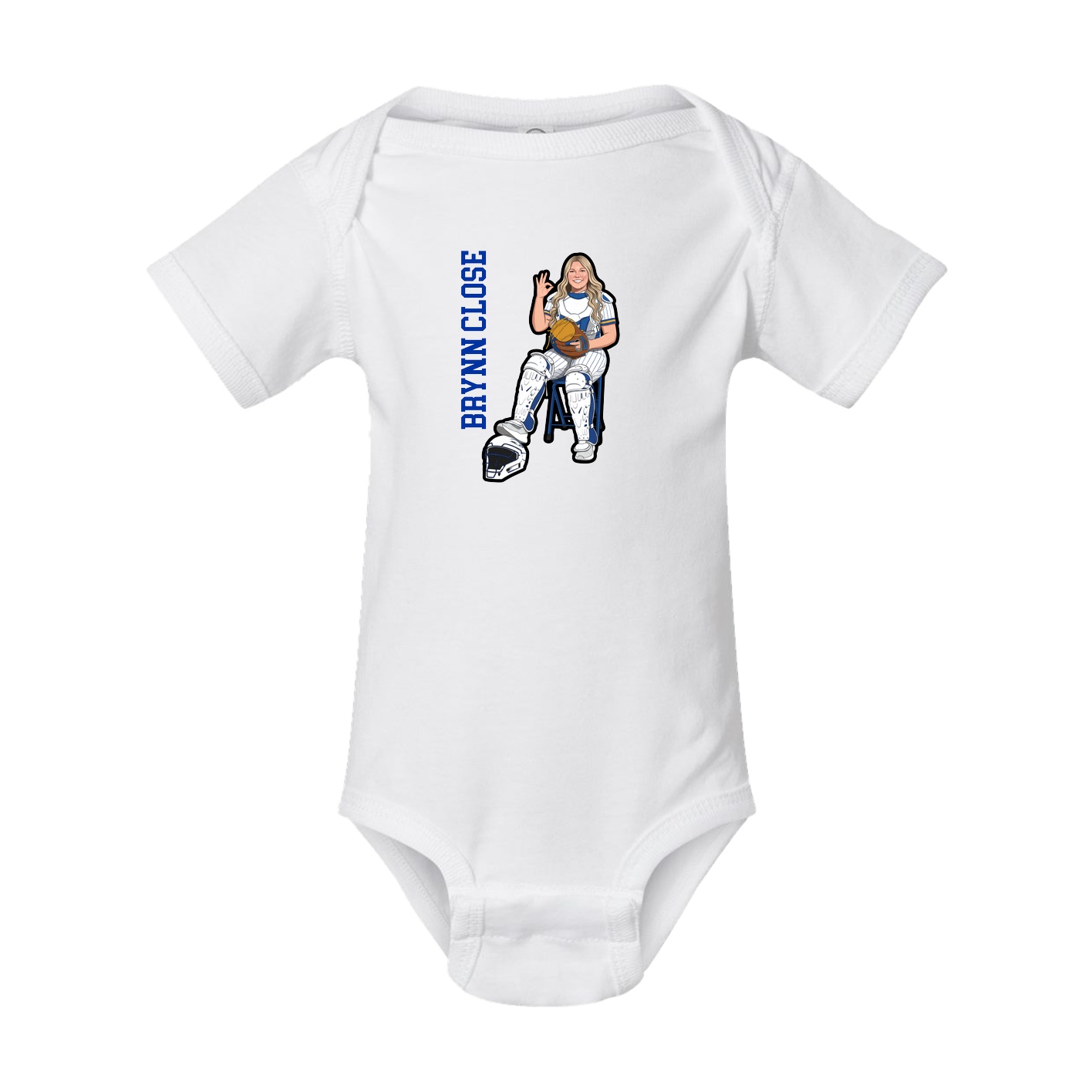 Baby Onesie — Name Vertical in White