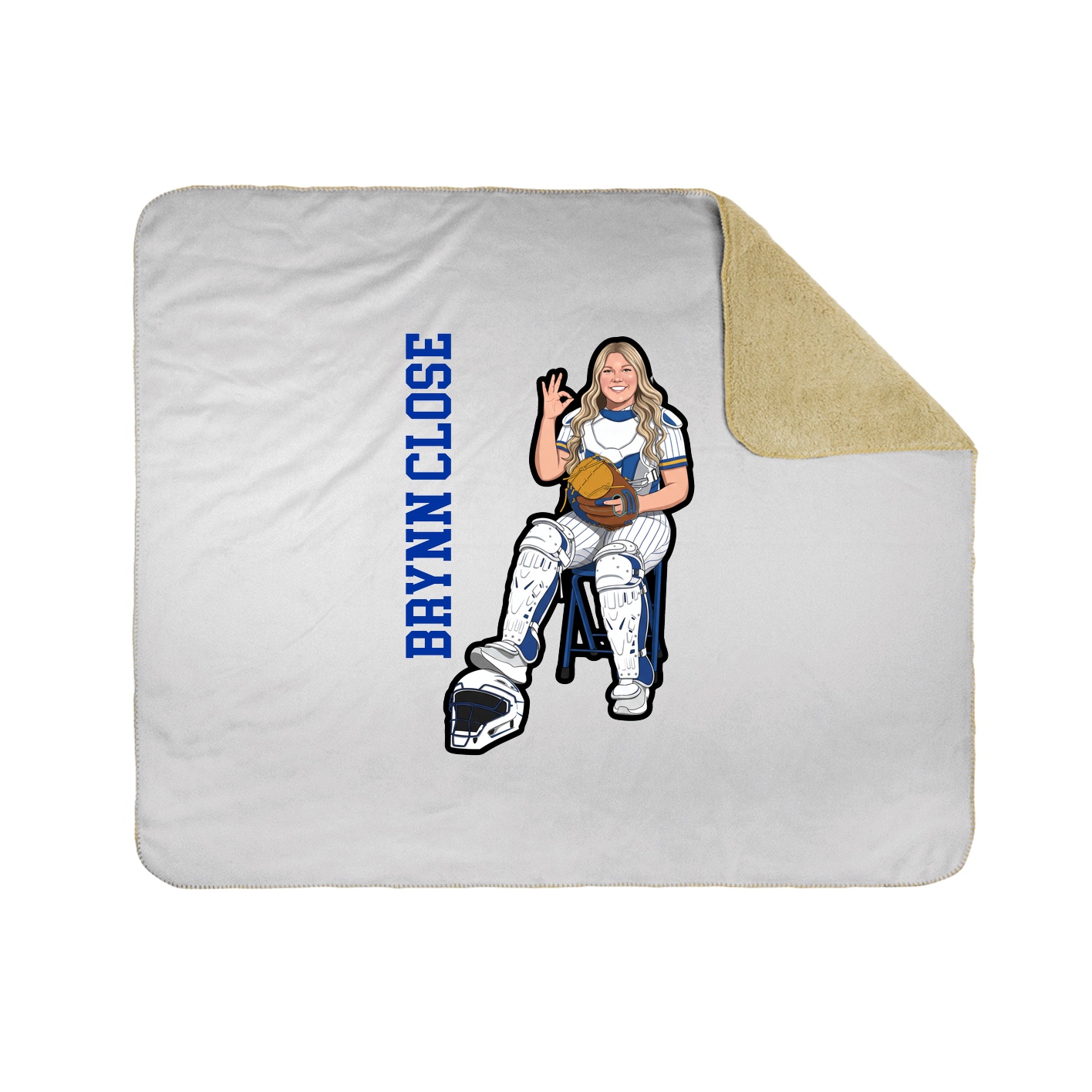 Throw Blanket — Name Vertical in White