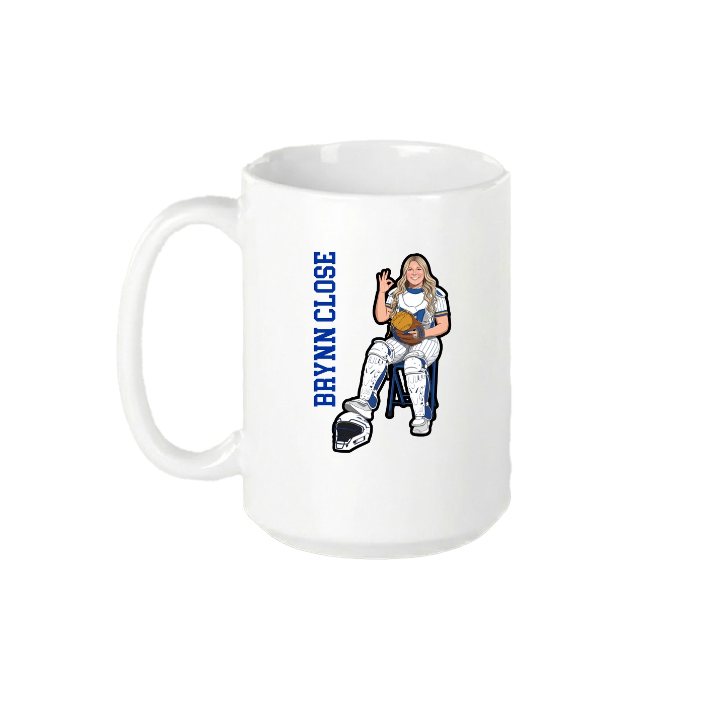 15oz Coffee Mug — Name Vertical in White