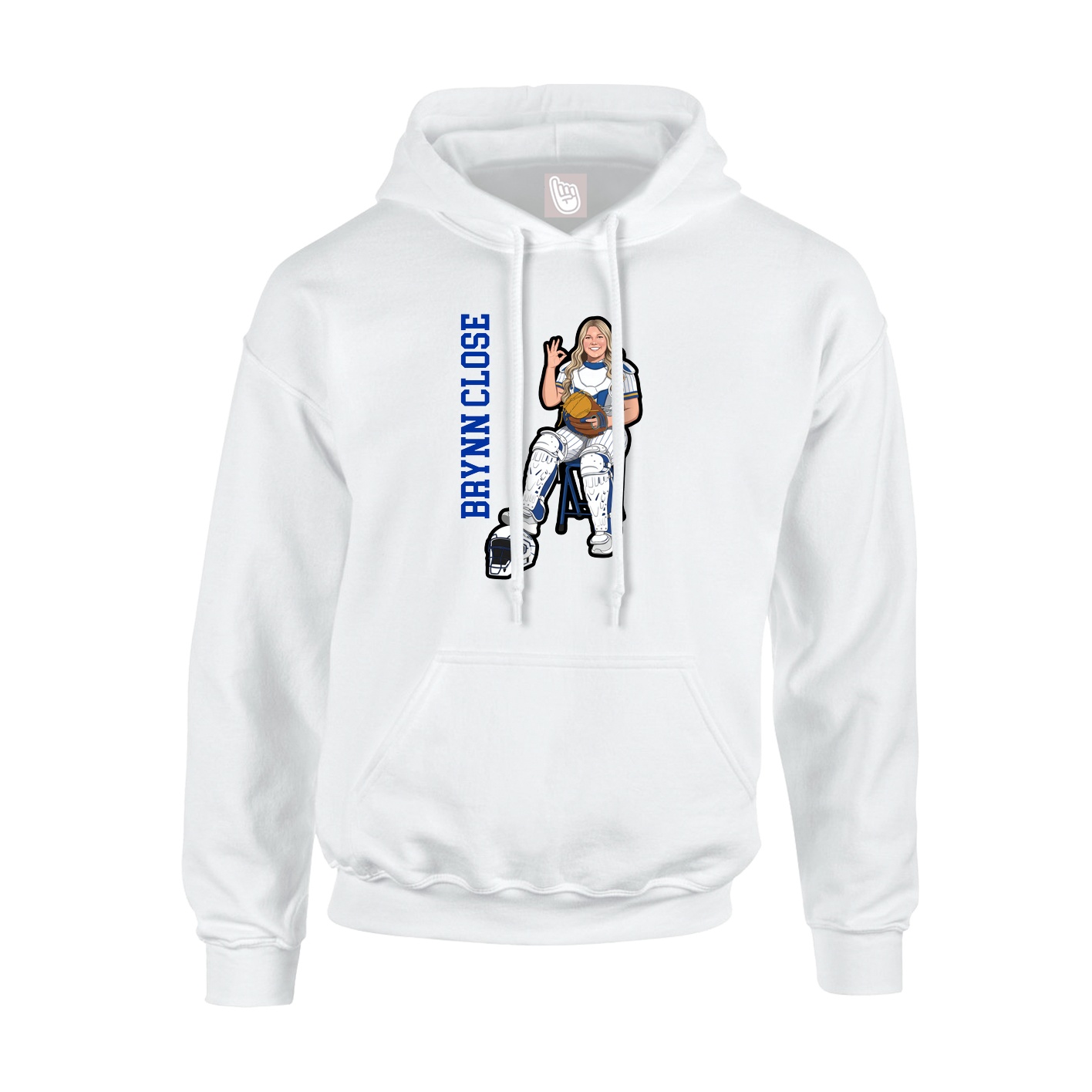 Youth Hoodie — Name Vertical in White