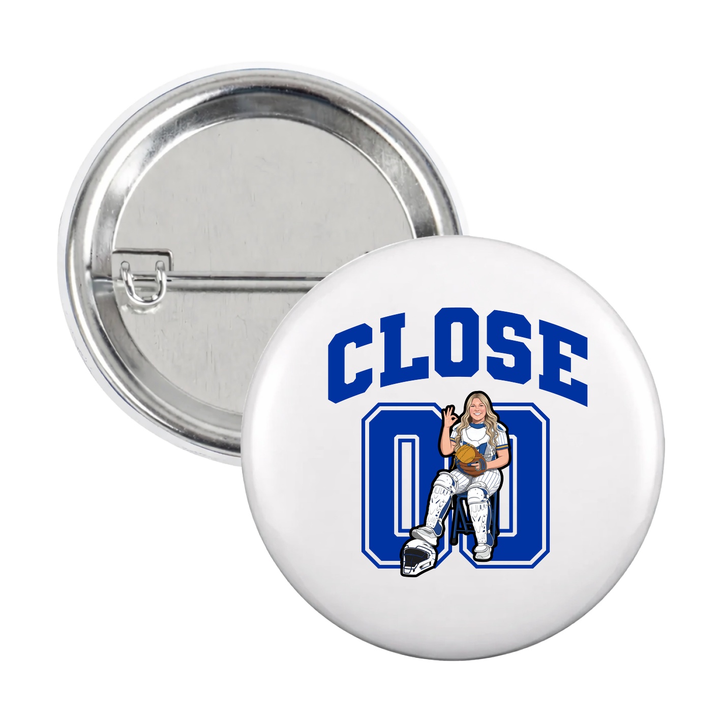 Game Day Button — Number in White