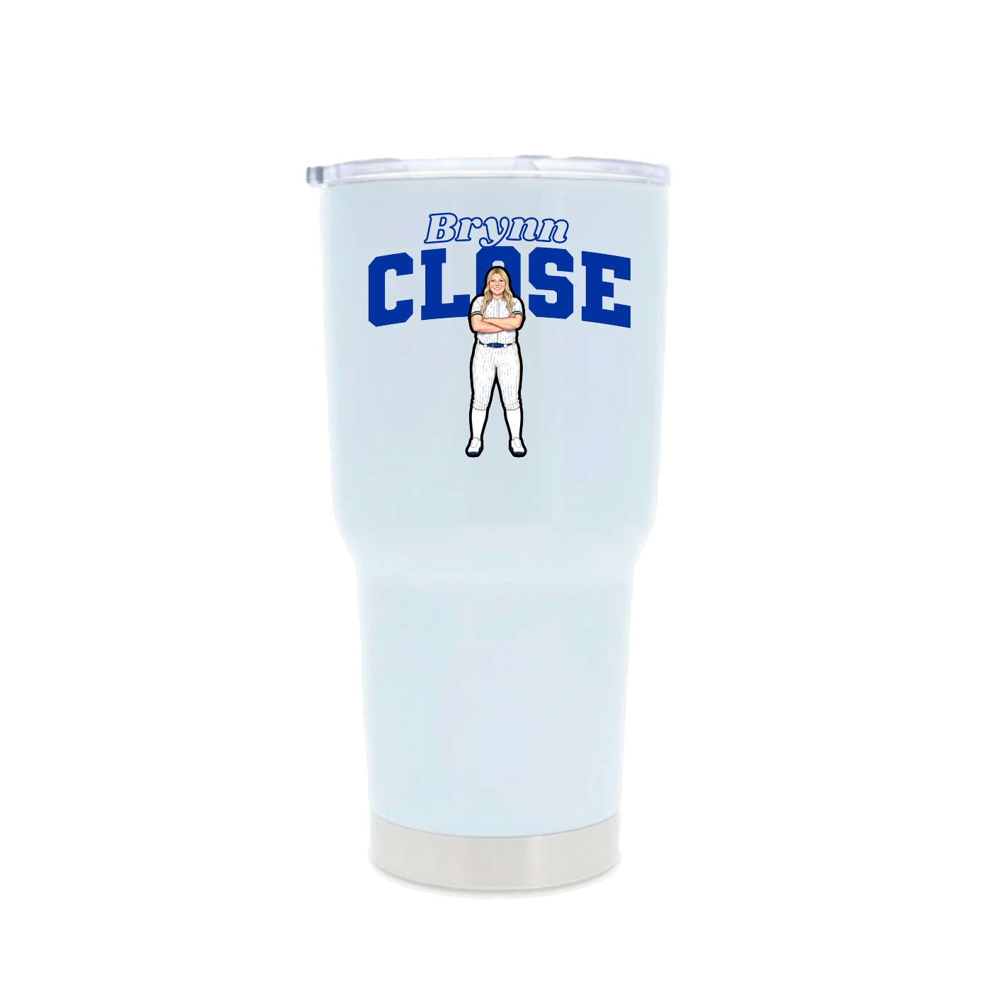 30oz Stainless Steel Tumbler — Name Arch in White