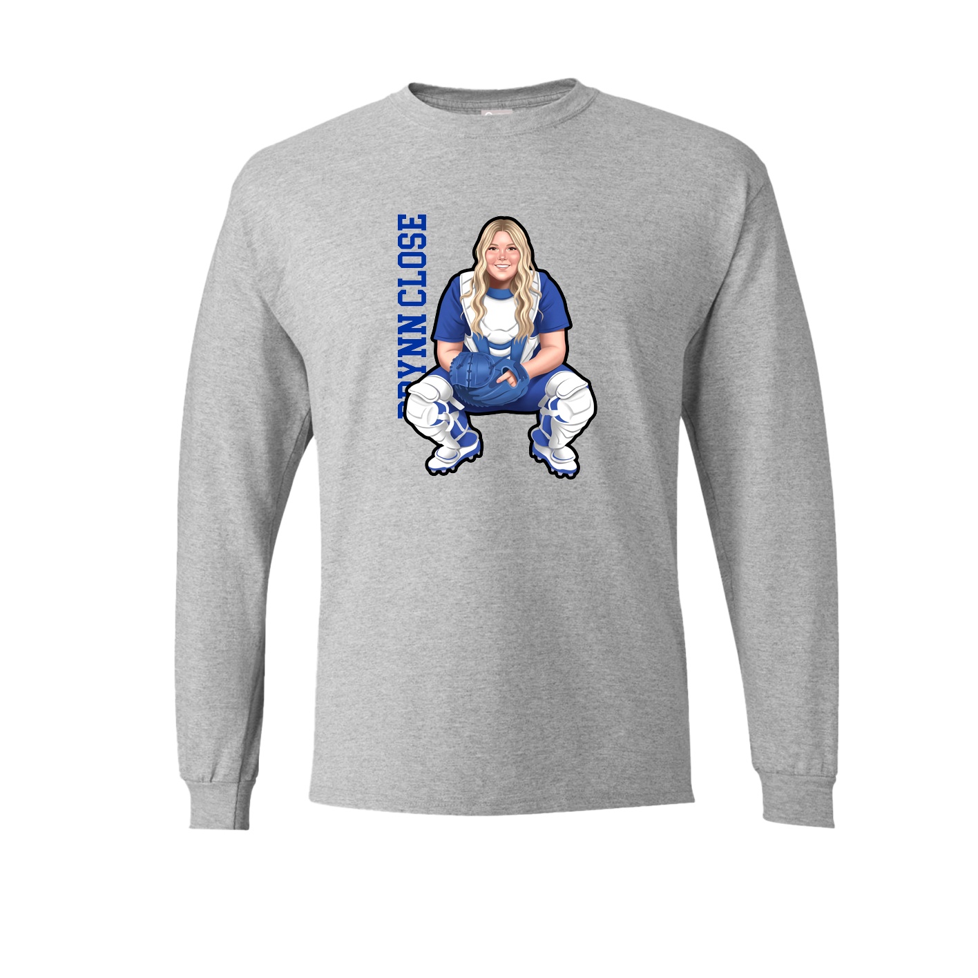 Long Sleeve Tee — Name Vertical in Grey