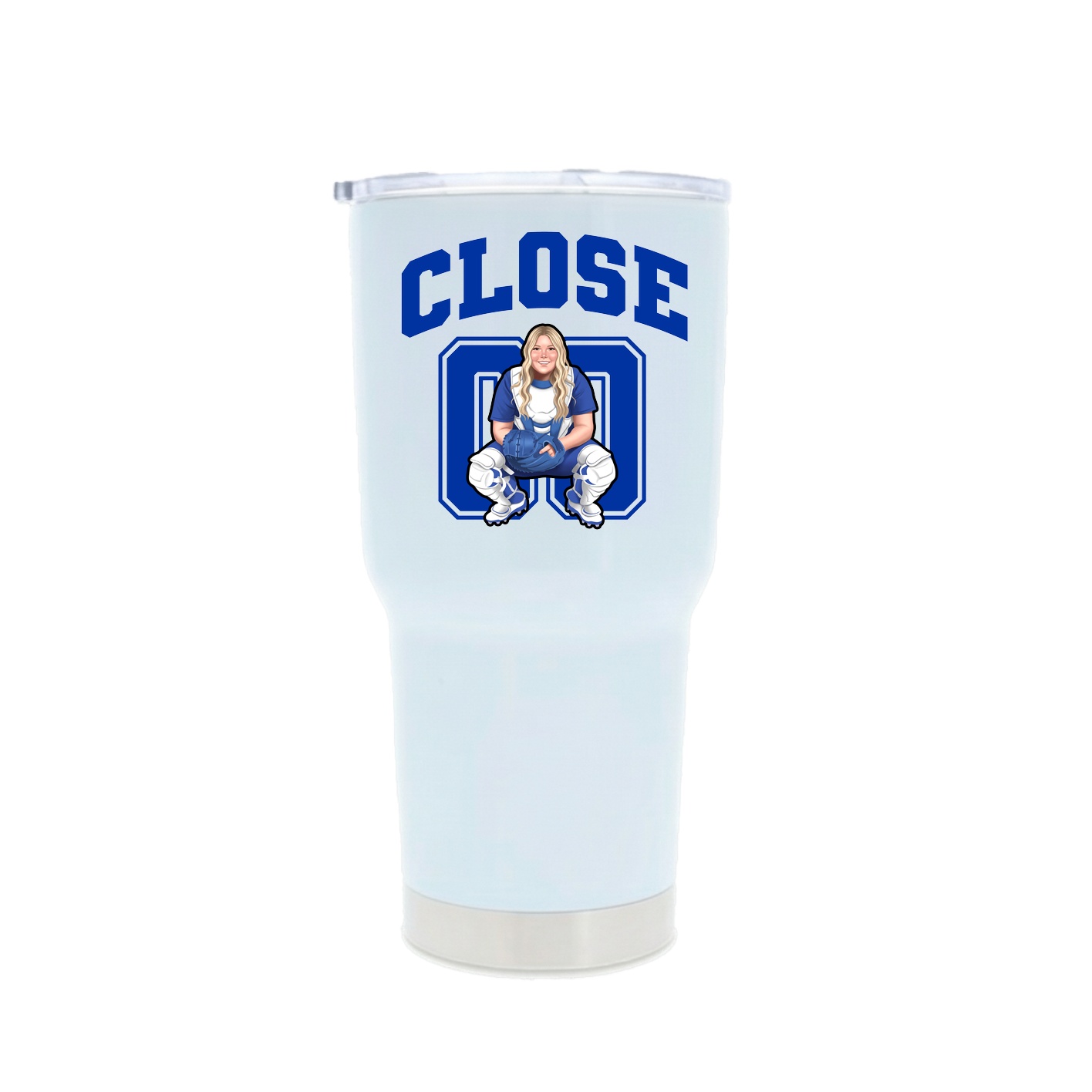 30oz Stainless Steel Tumbler — Number in White