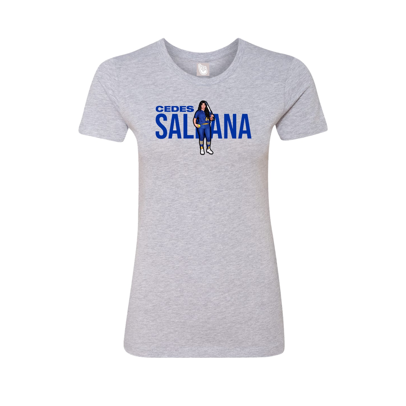 Fitted Women's Tee — Player Name in Grey