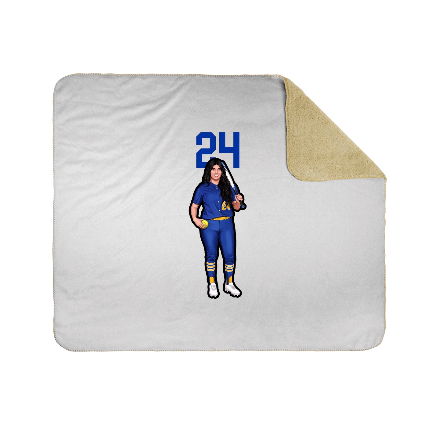 Throw Blanket — Number Top in White