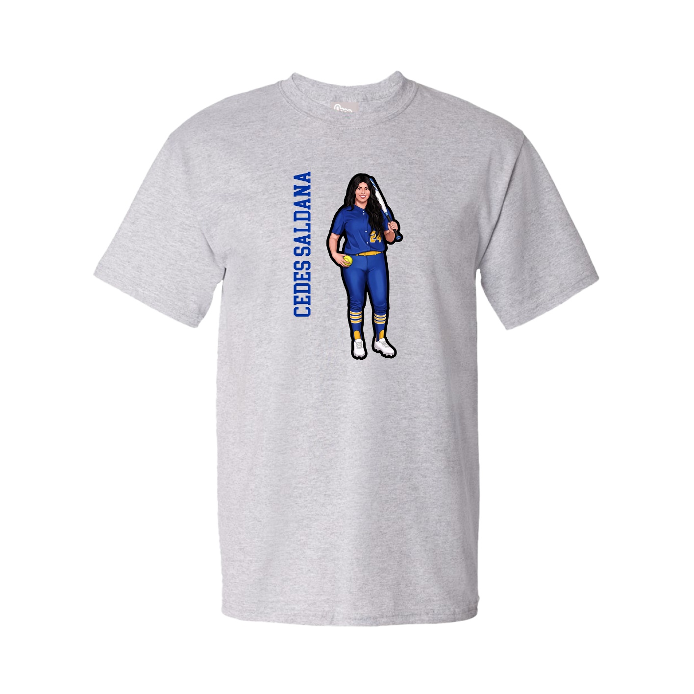 Tee — Name Vertical in Grey