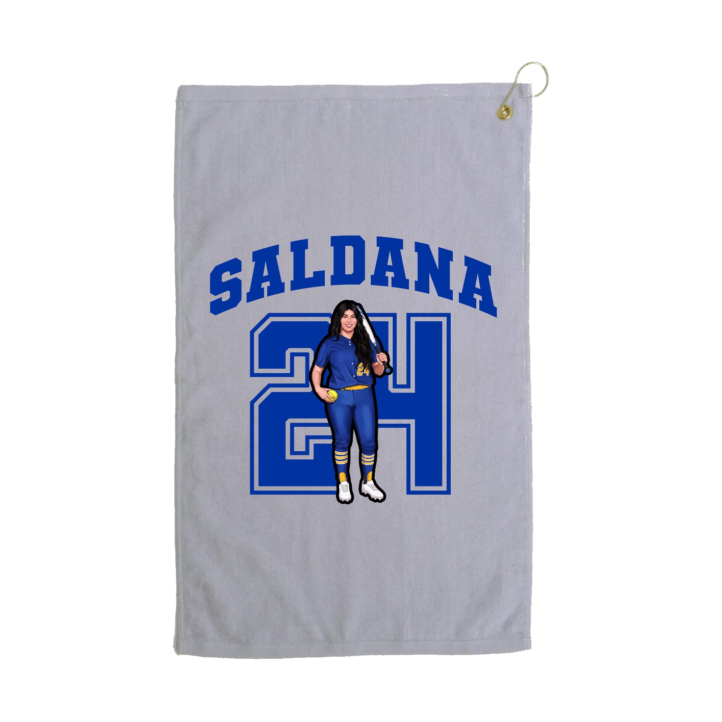 Golf Towel — Number in Grey