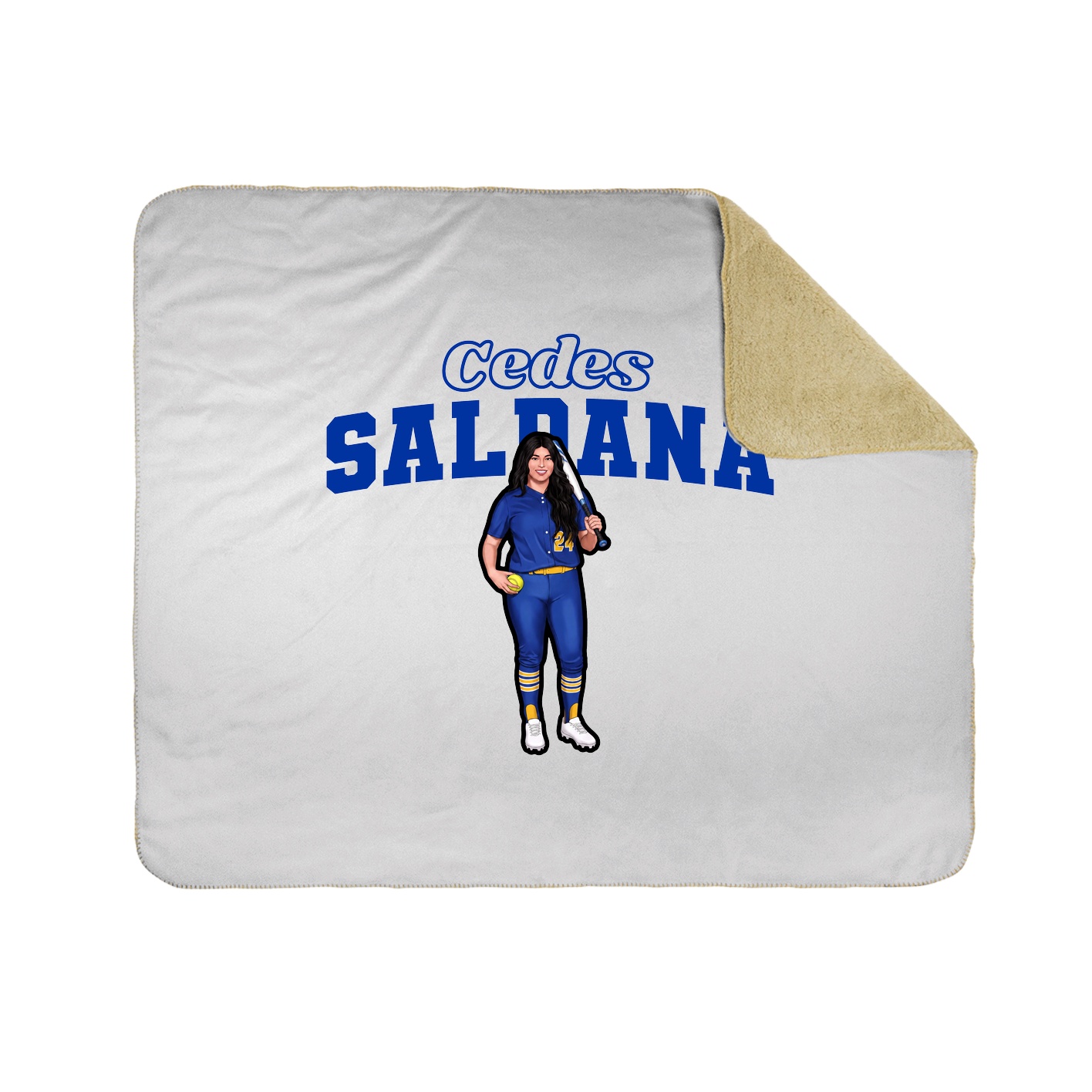 Throw Blanket — Name Arch in White
