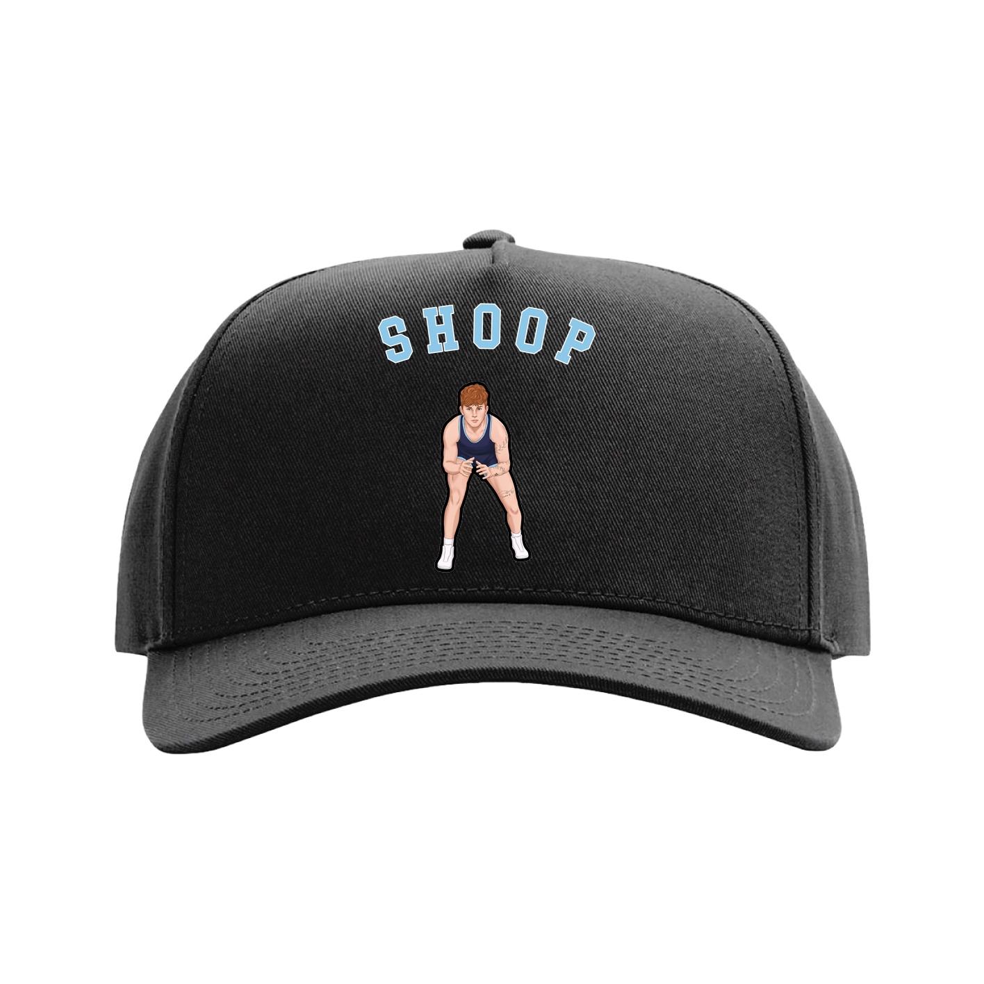 Full Fabric Five-Panel Champ Cap — Shirsey Arch in Black