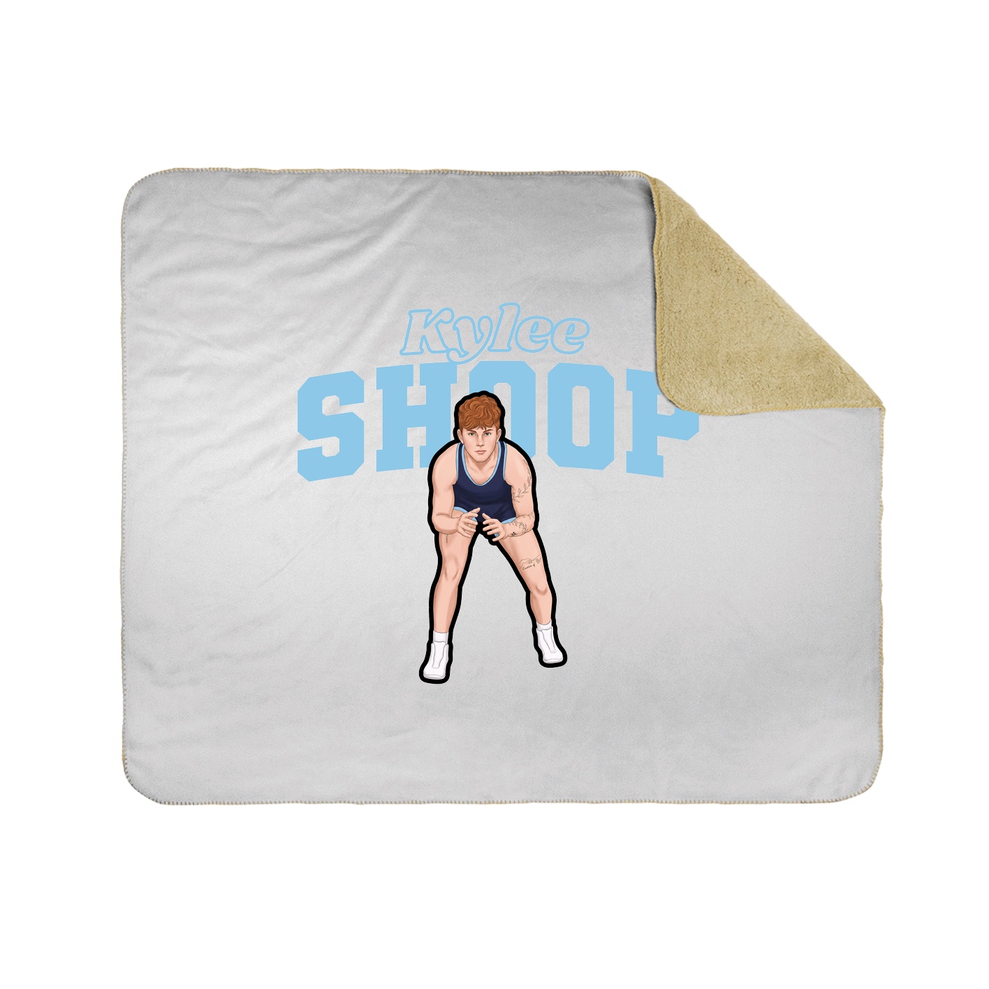 Throw Blanket — Name Arch in White