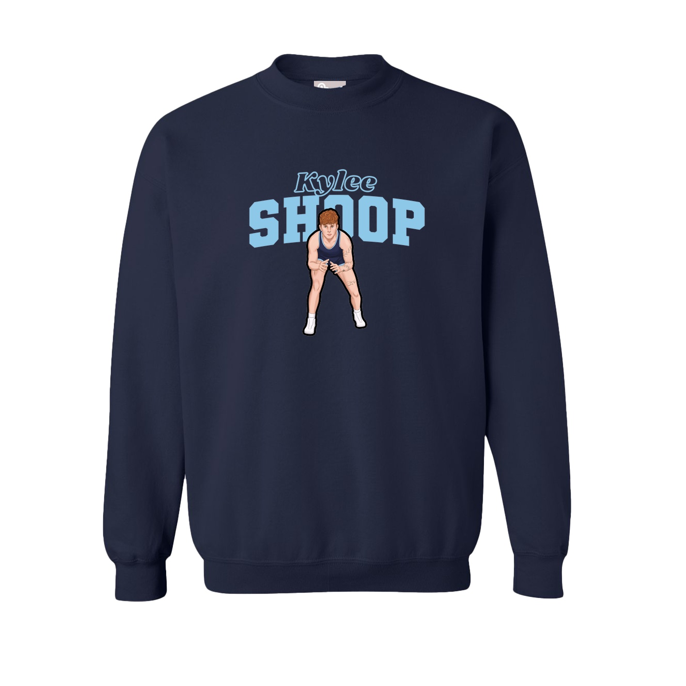 Fleece Crew — Name Arch in Navy