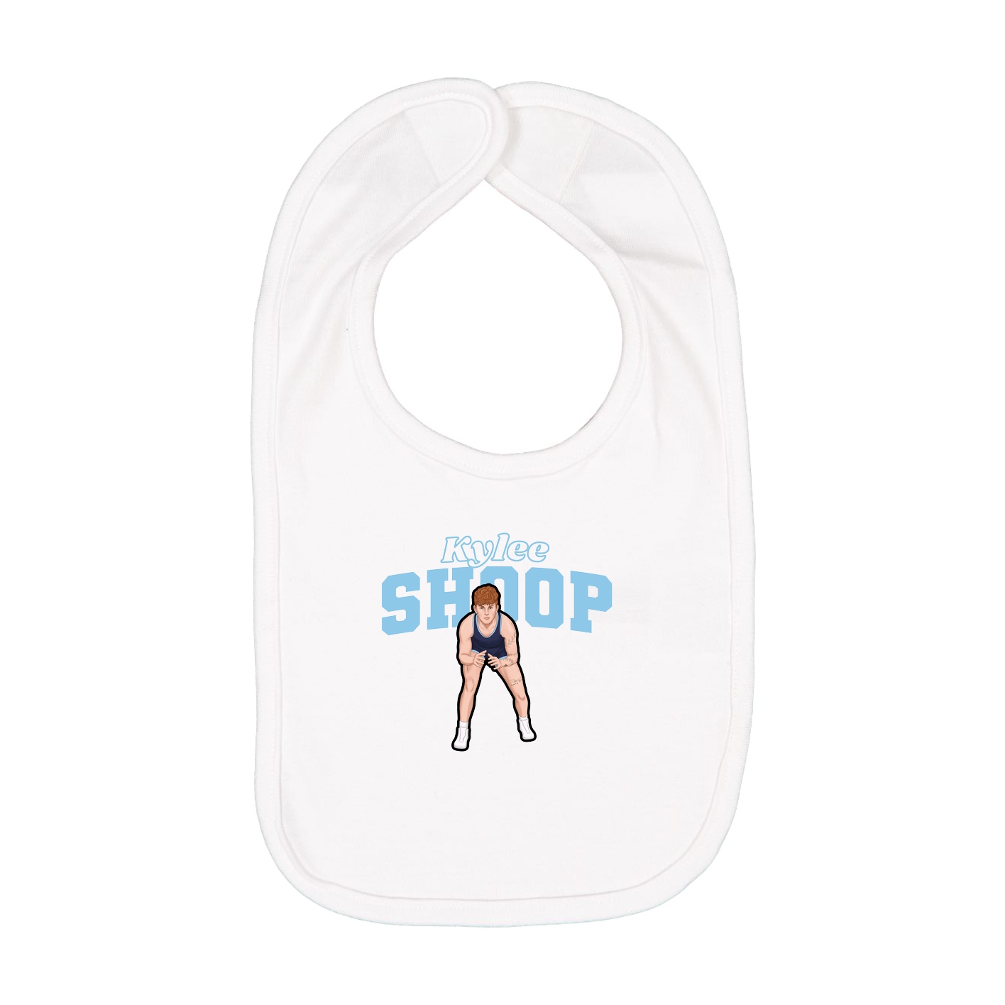 Infant Bib — Name Arch in White