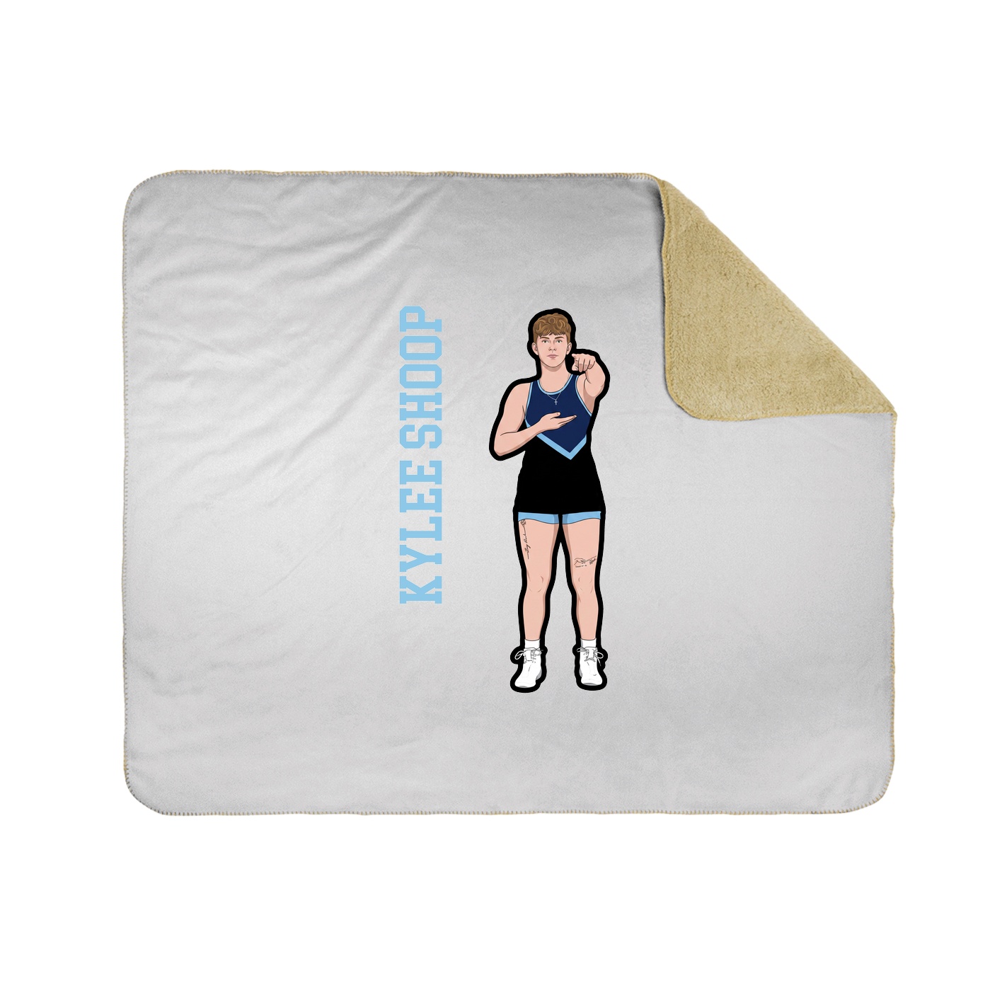 Throw Blanket — Name Vertical in White