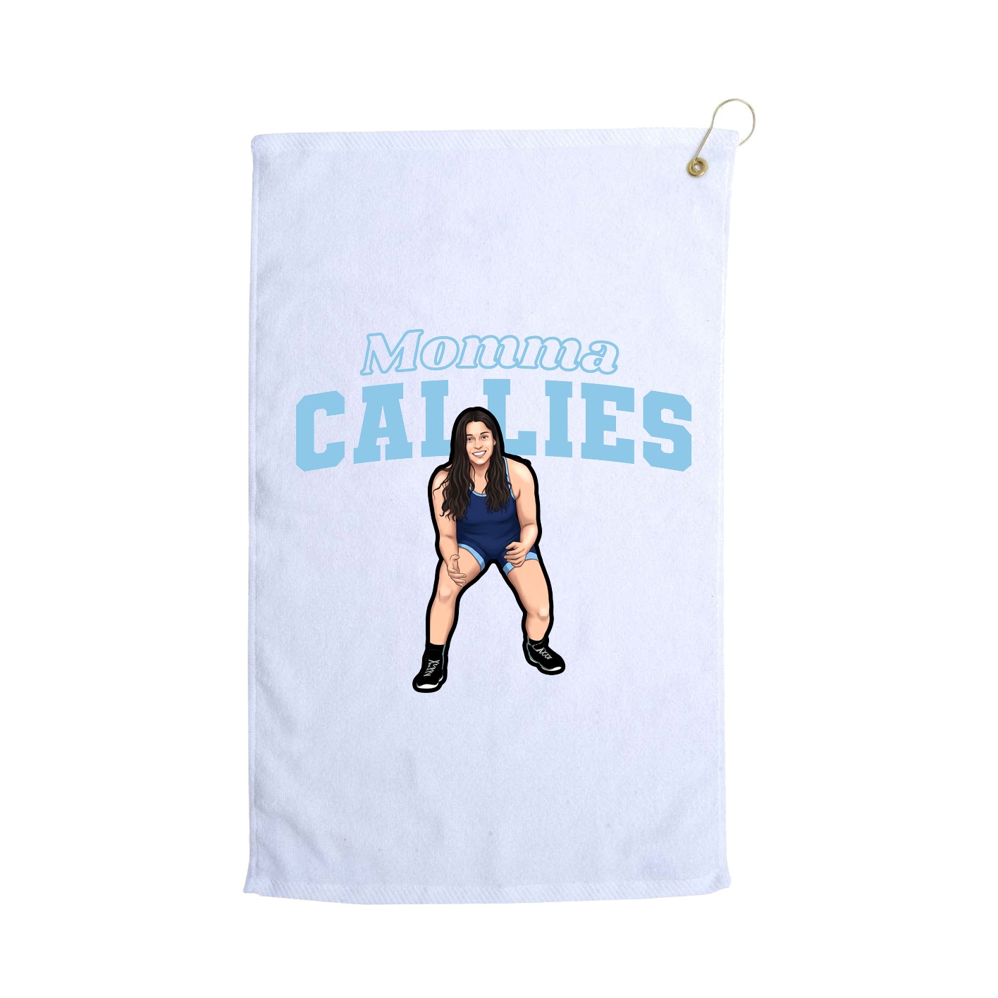 Golf Towel — Mothers Day Block in White
