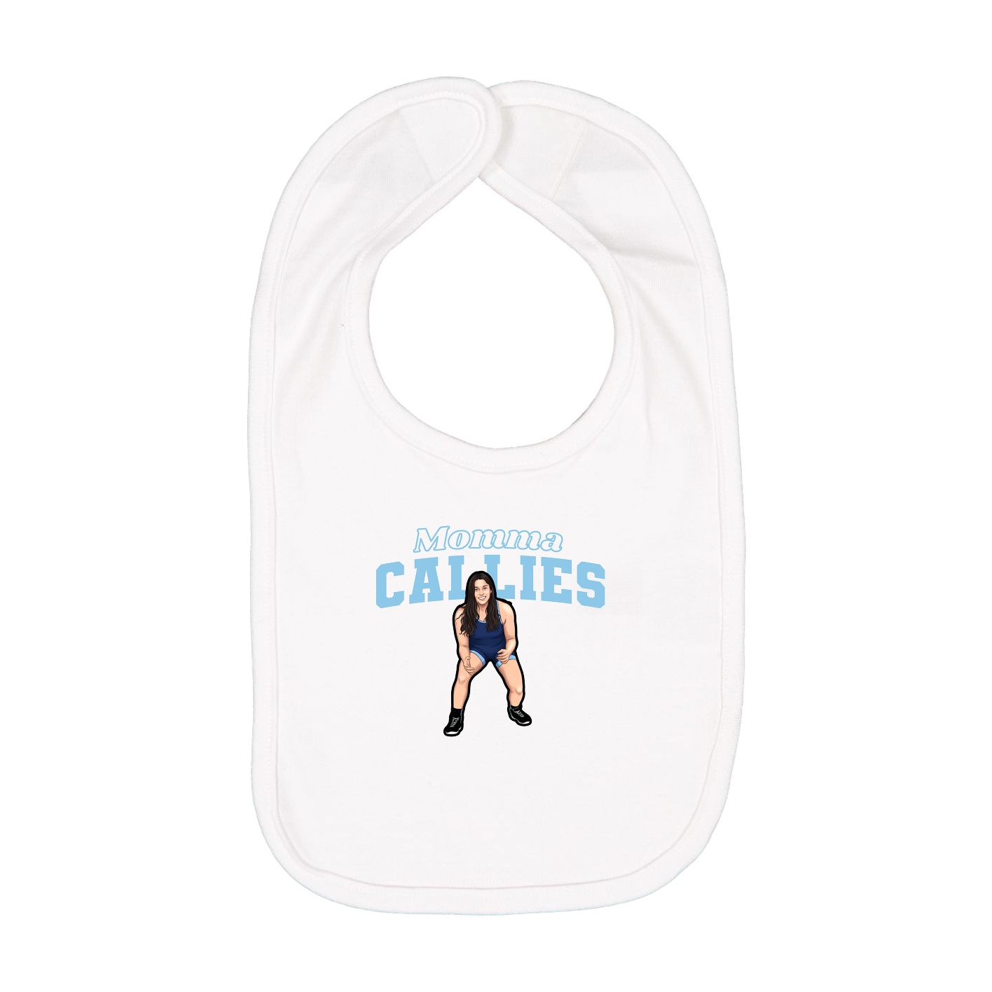 Infant Bib — Mothers Day Block in White