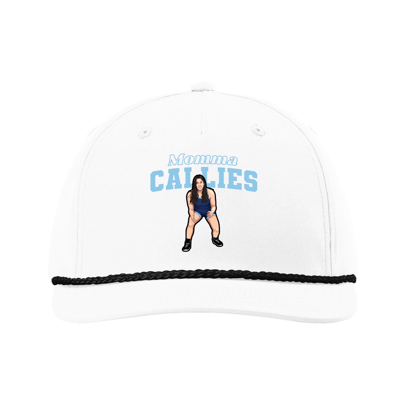 Five-Panel Classic Rope Cap — Mothers Day Block in White