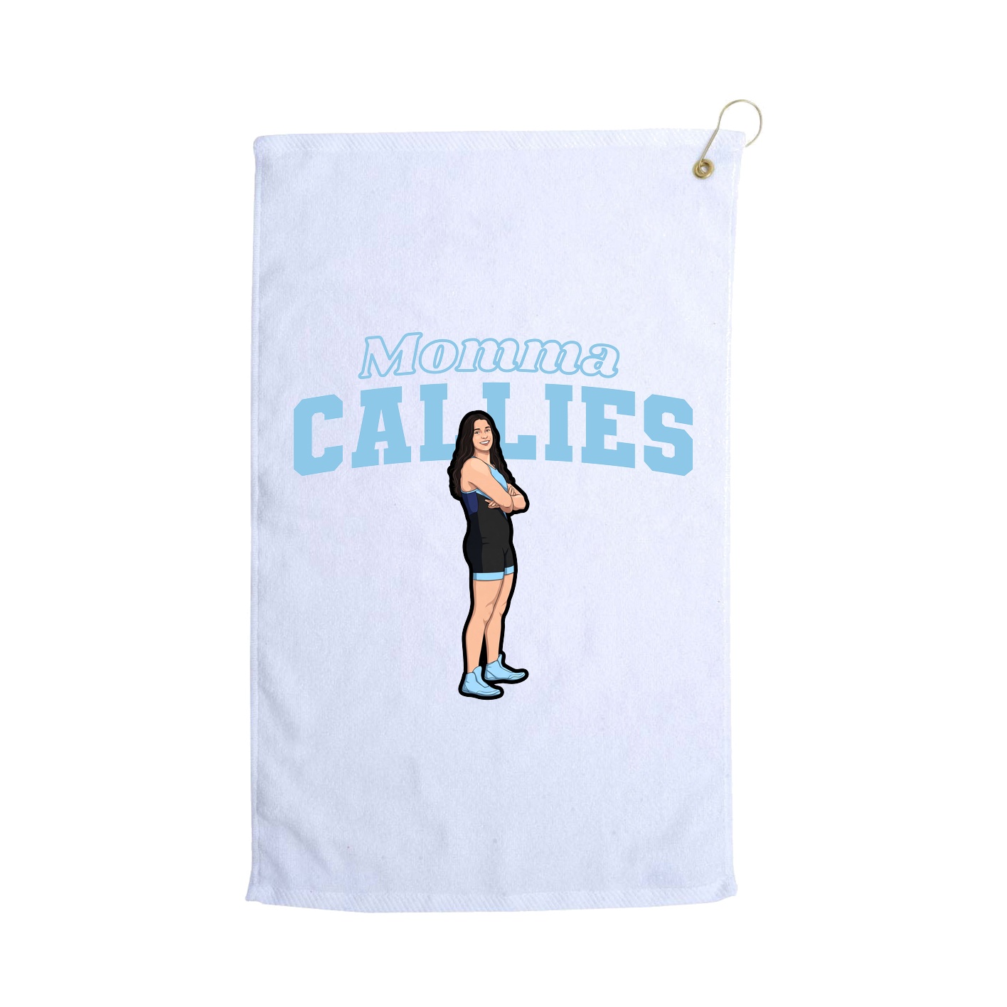 Golf Towel — Mothers Day Block in White