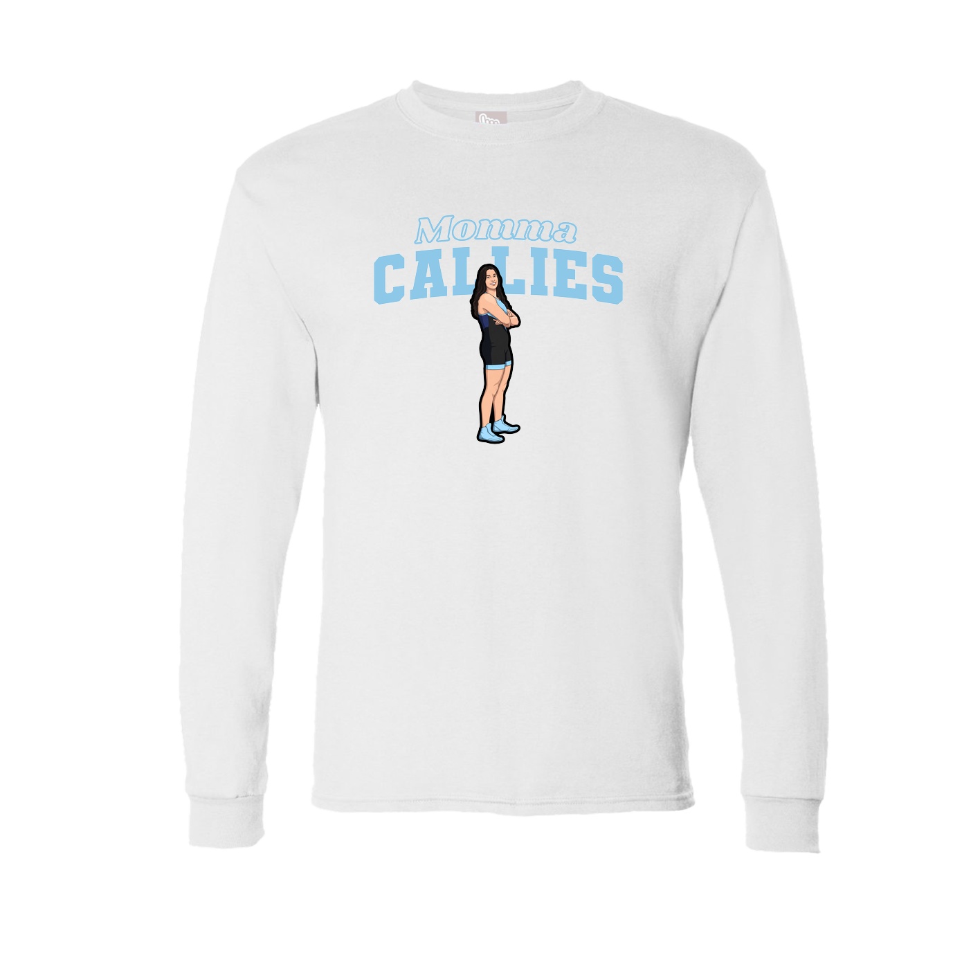 Long Sleeve Tee — Mothers Day Block in White