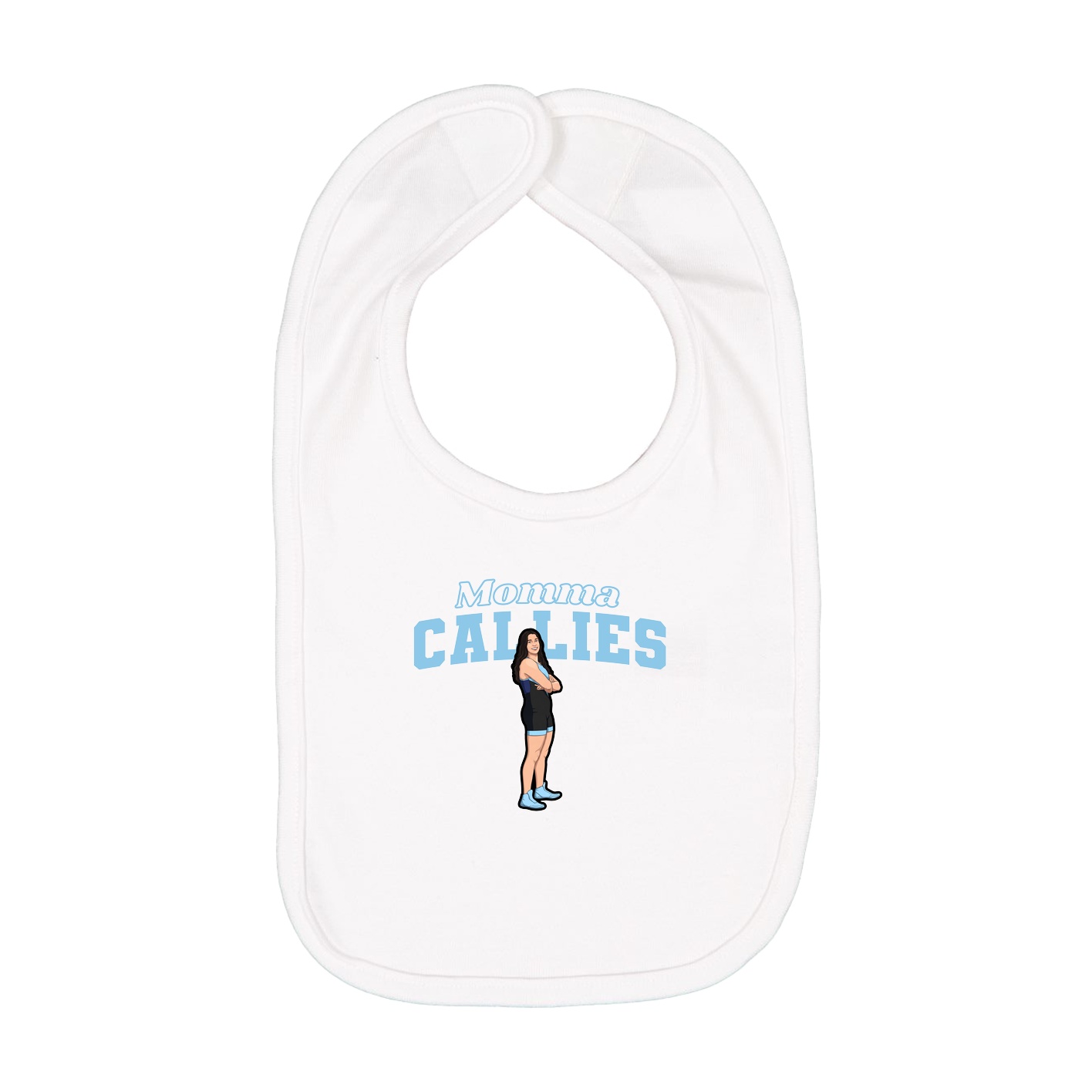 Infant Bib — Mothers Day Block in White