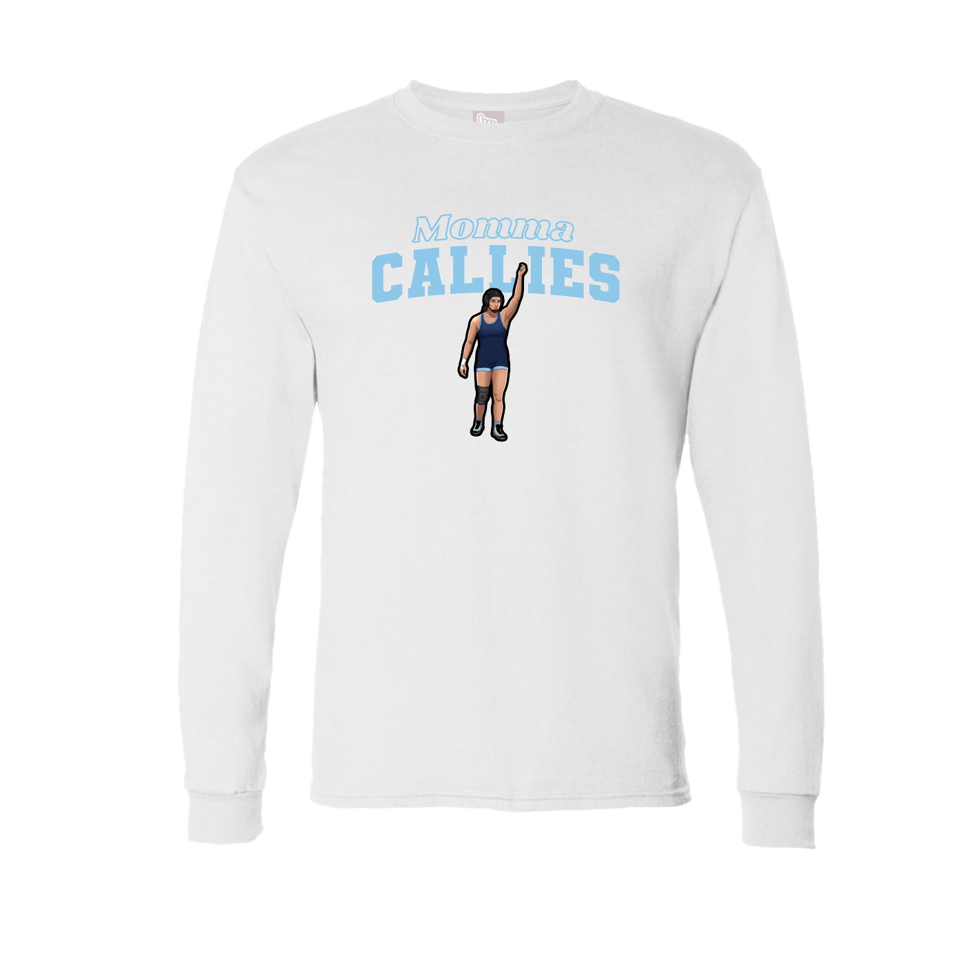 Long Sleeve Tee — Mothers Day Block in White