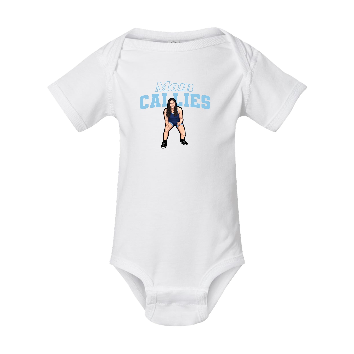 Baby Onesie — Mothers Day Block in White