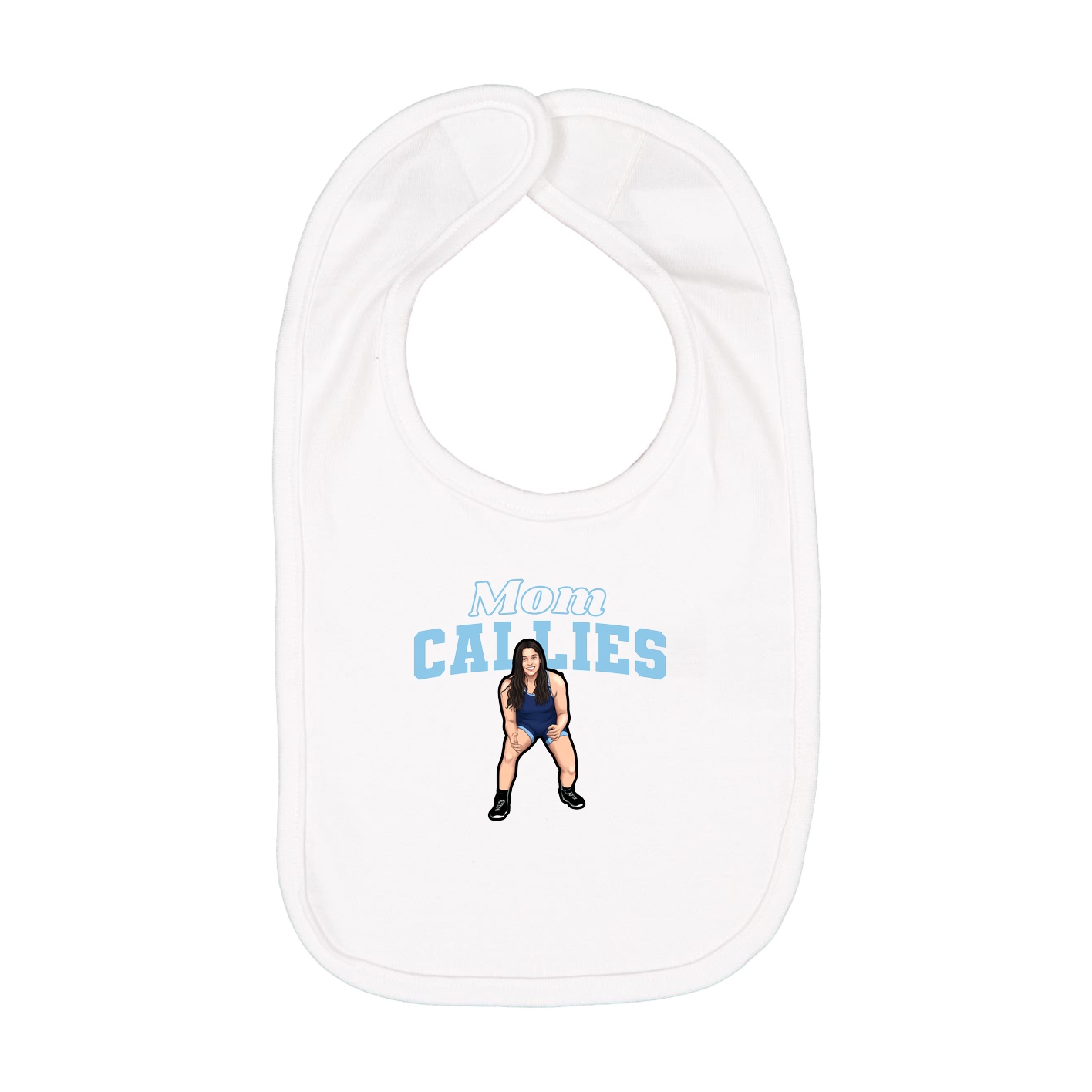 Infant Bib — Mothers Day Block in White
