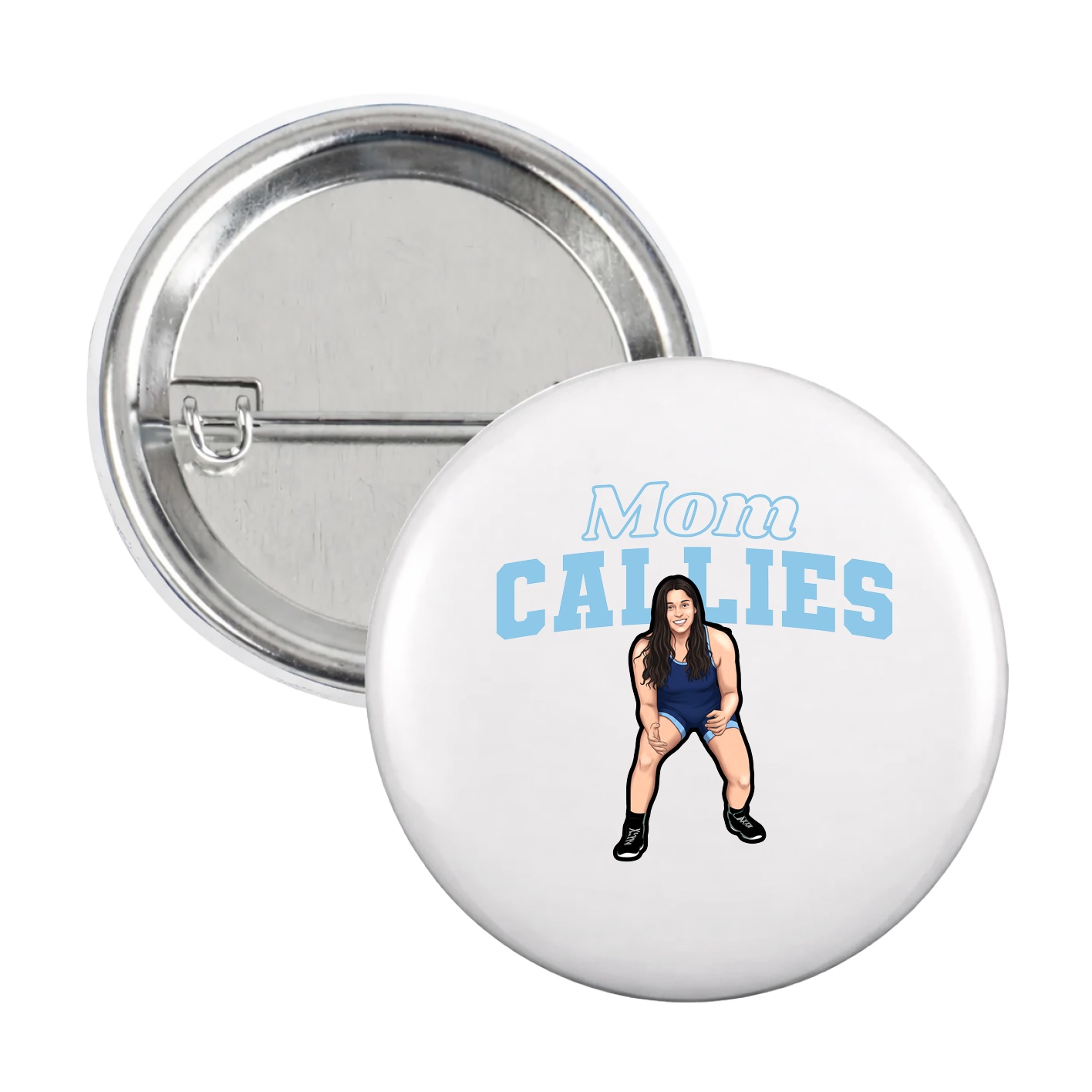 Game Day Button — Mothers Day Block in White