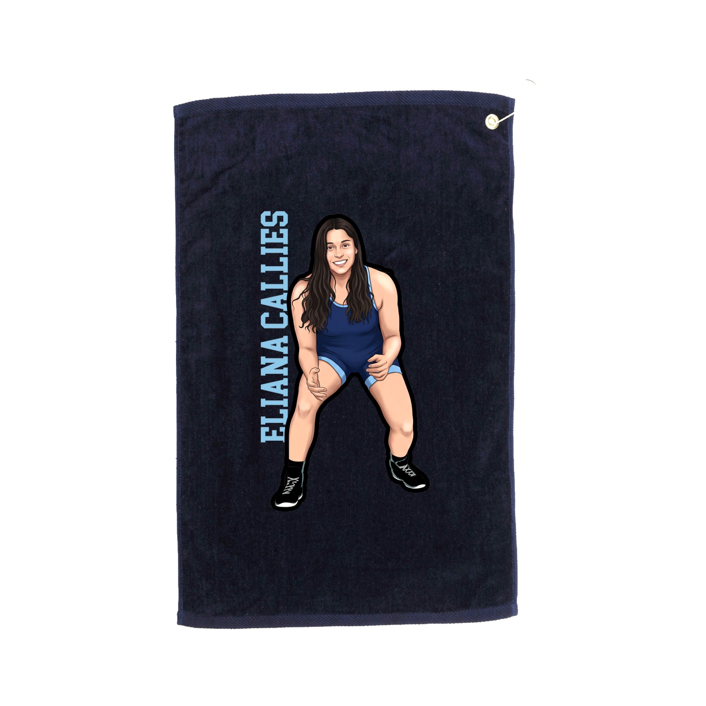 Golf Towel — Name Vertical in Navy