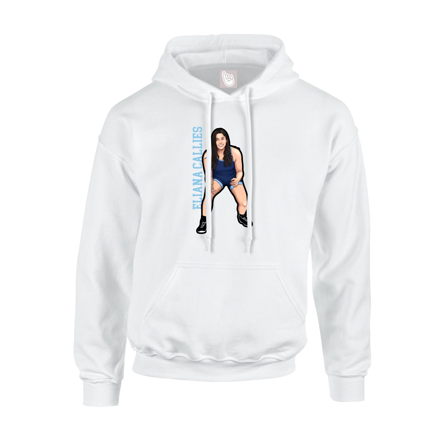 Hoodie — Name Vertical in White
