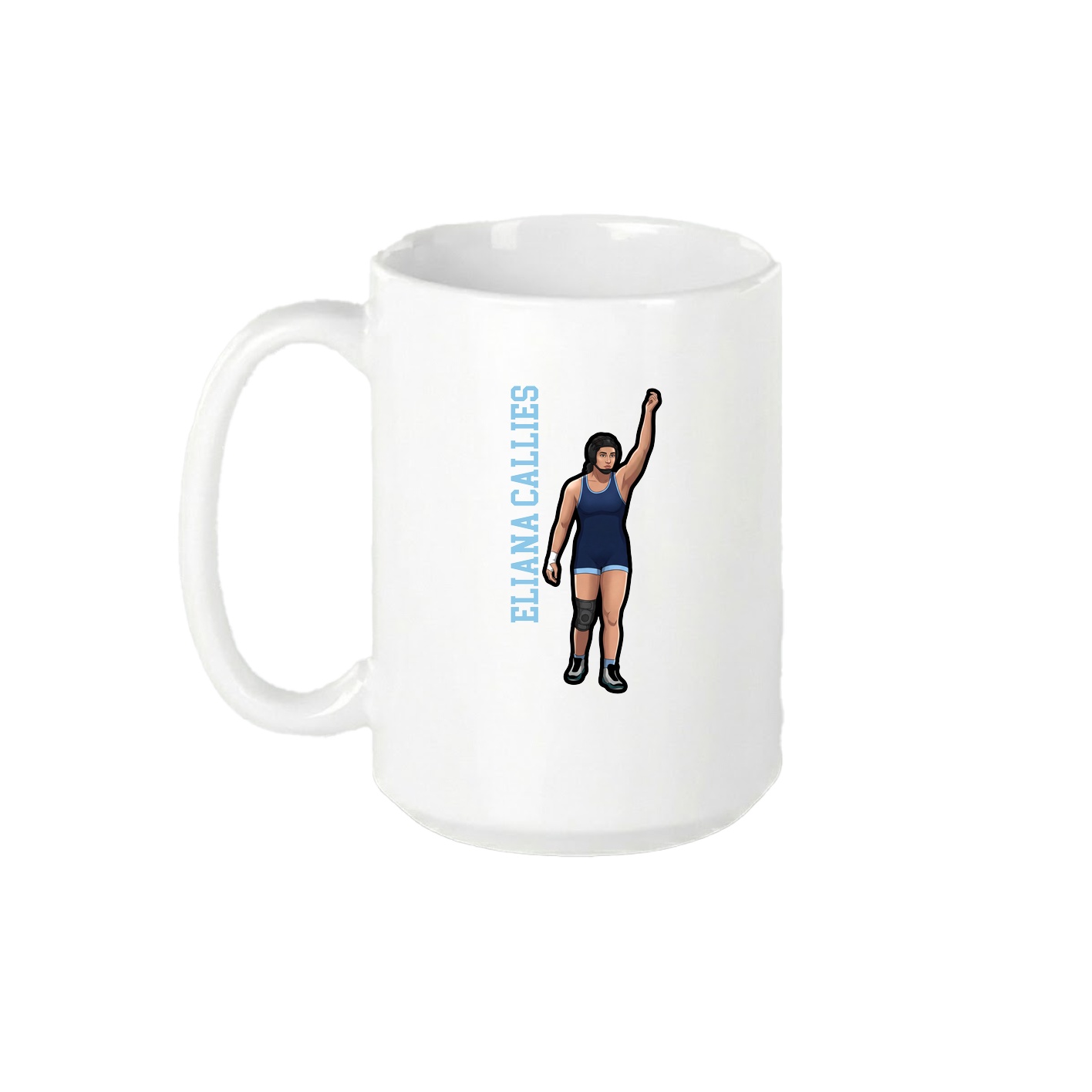 15oz Coffee Mug — Name Vertical in White
