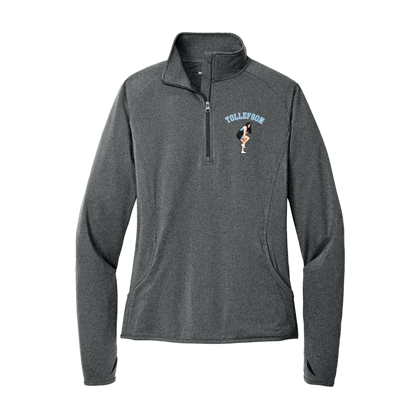 Women's Q-Zip Pullover — Shirsey Arch in Grey