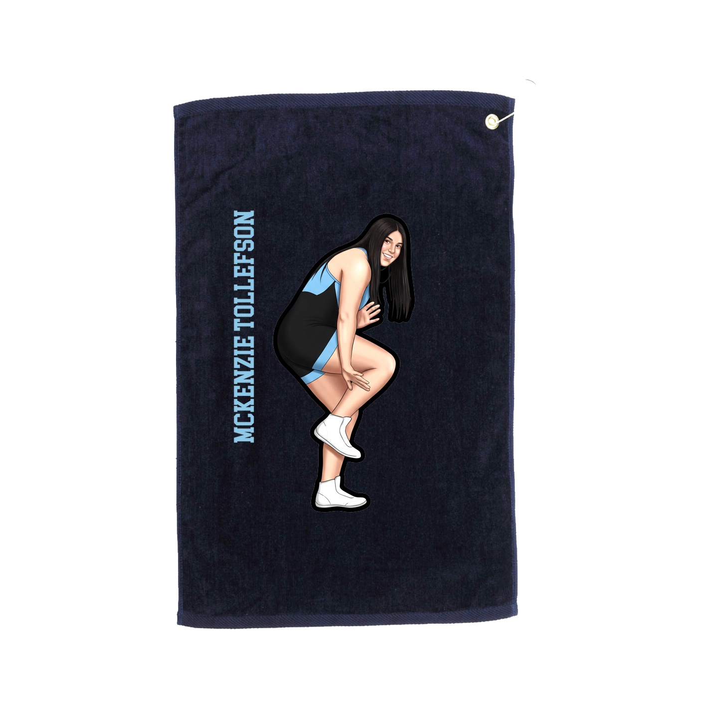 Golf Towel — Name Vertical in Navy