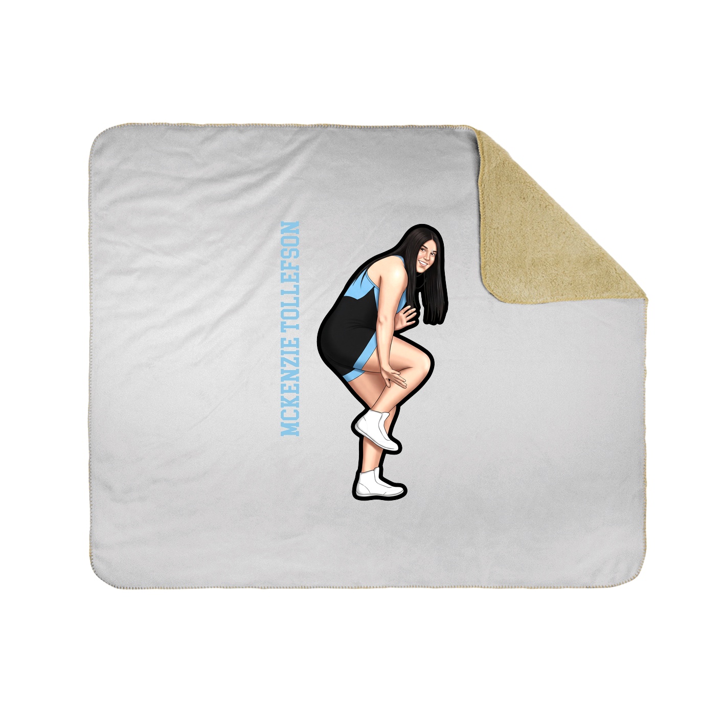Throw Blanket — Name Vertical in White