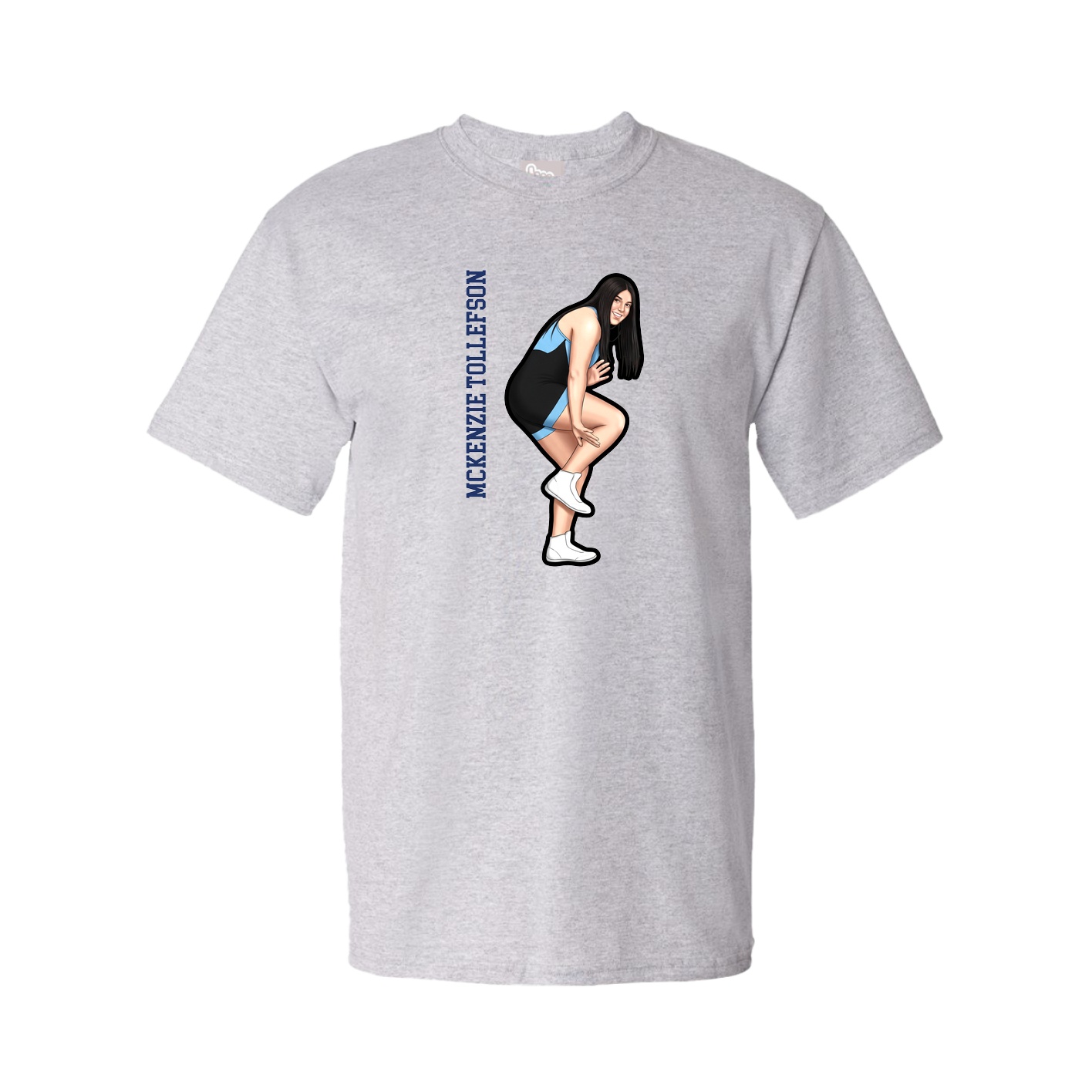 Tee — Name Vertical in Grey