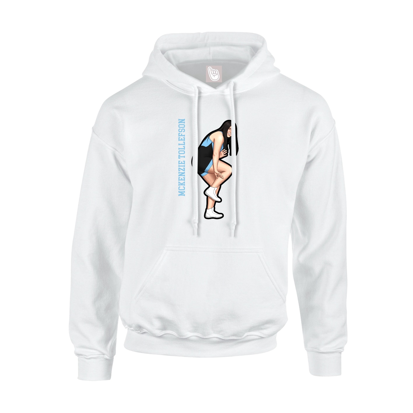 Youth Hoodie — Name Vertical in White