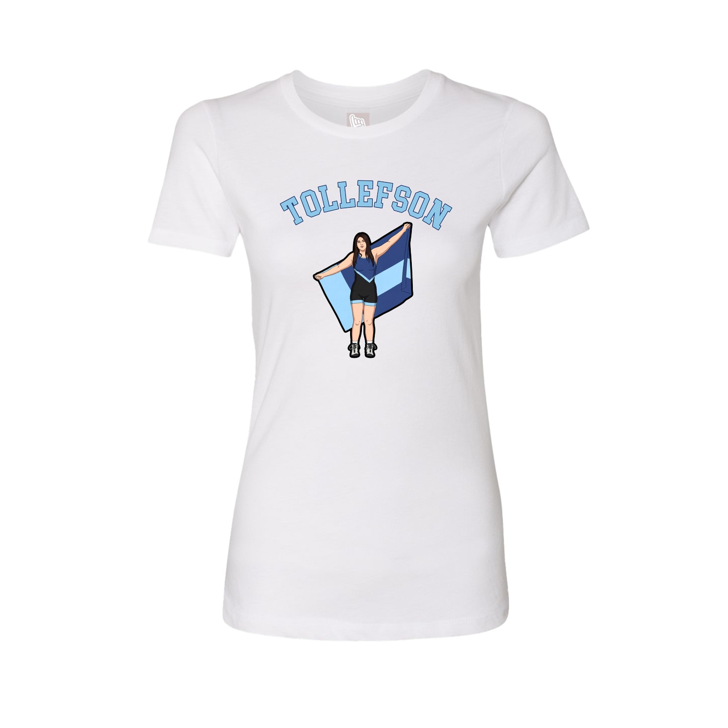 Fitted Women's Tee — Shirsey Arch in White