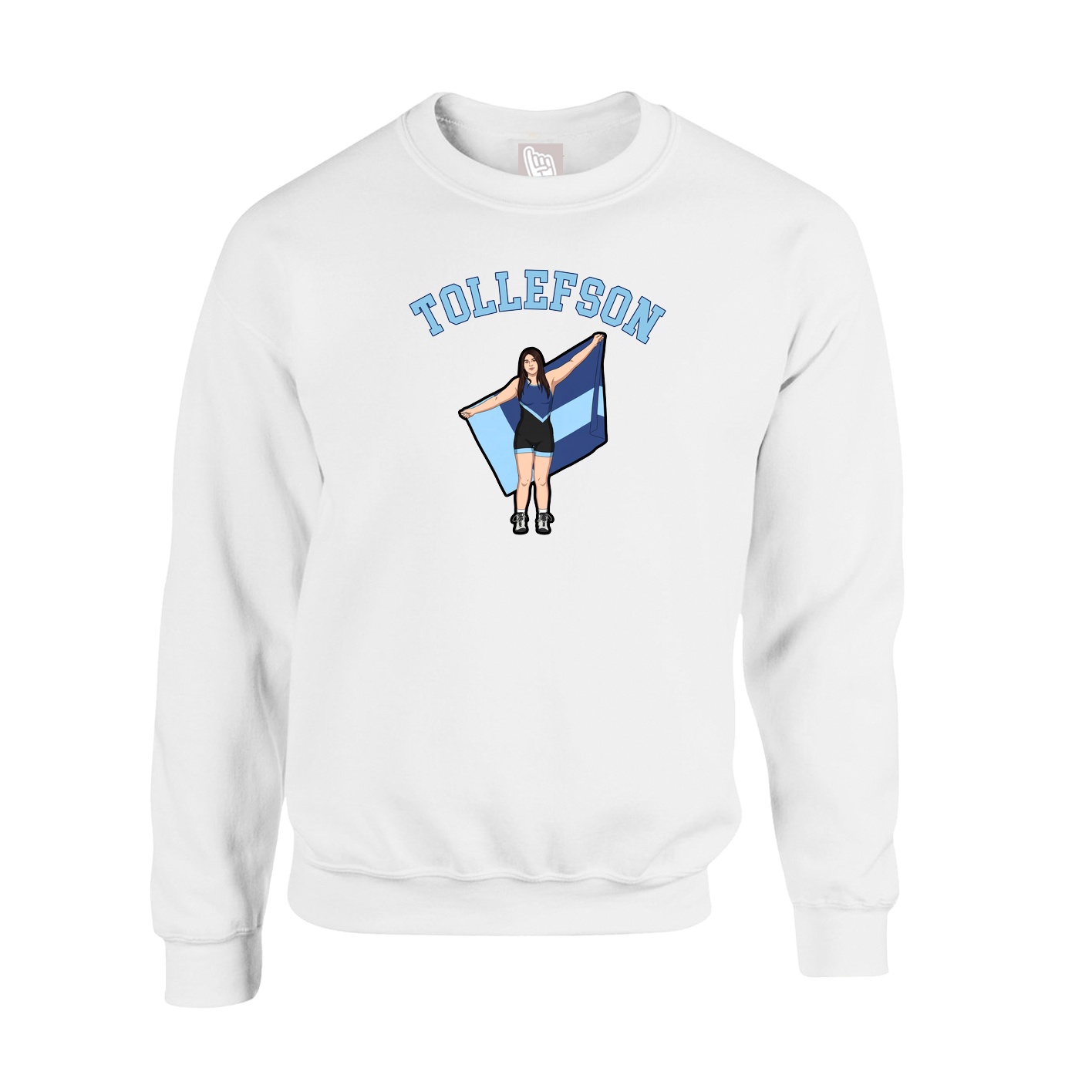 Fleece Crew — Shirsey Arch in White